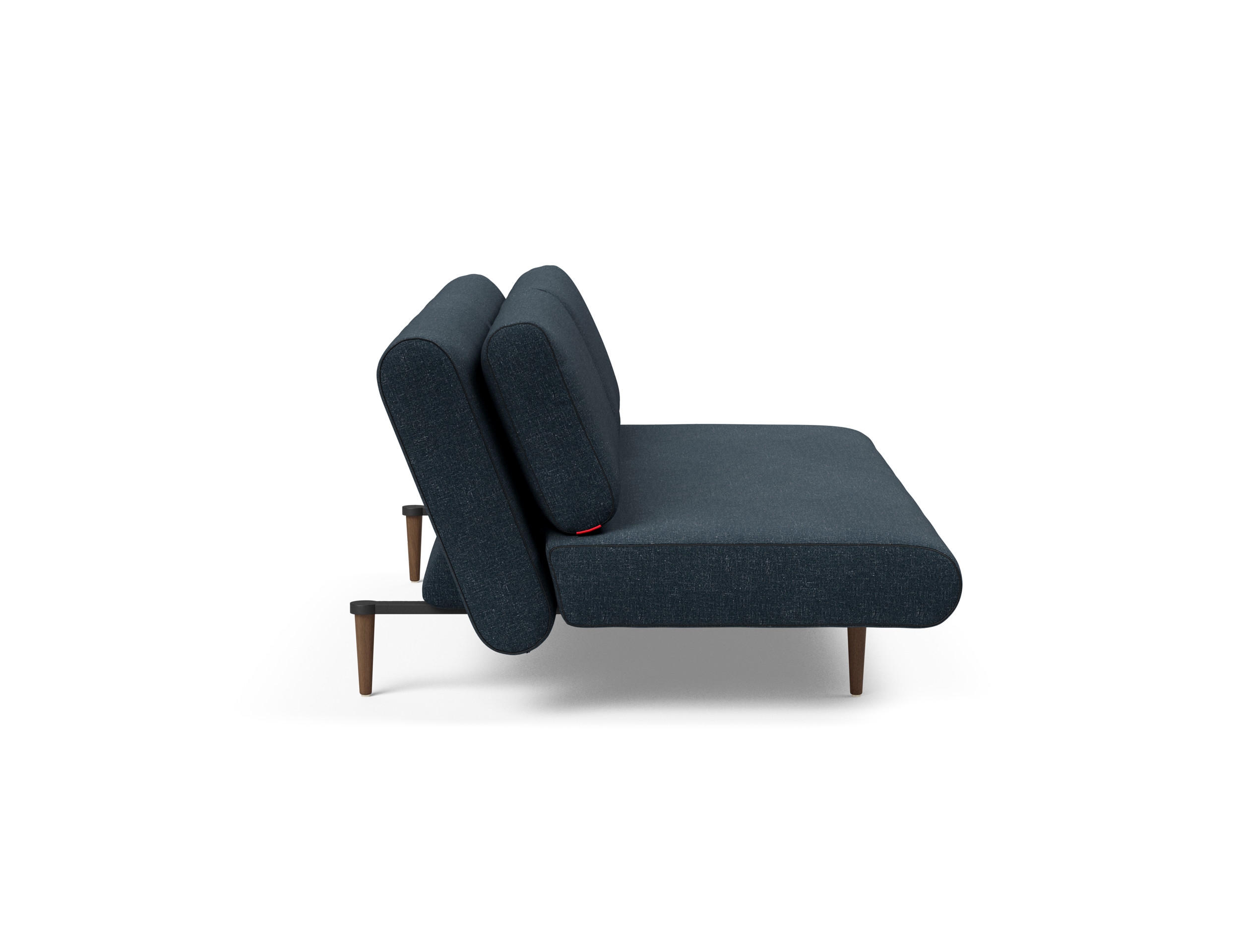 Unfurl Lounger Fabric Sofa Bed w/Dark Wood Legs