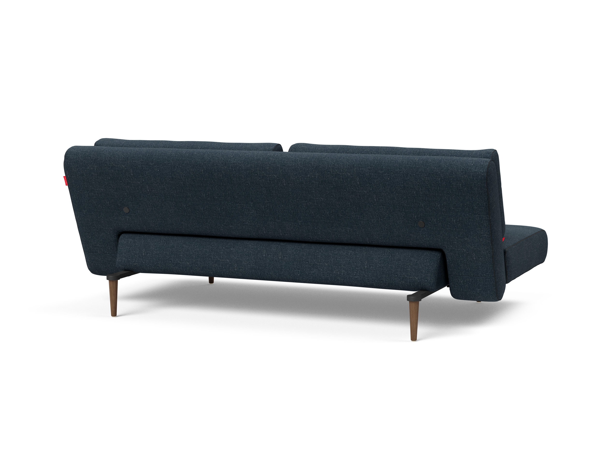 Unfurl Lounger Fabric Sofa Bed w/Dark Wood Legs