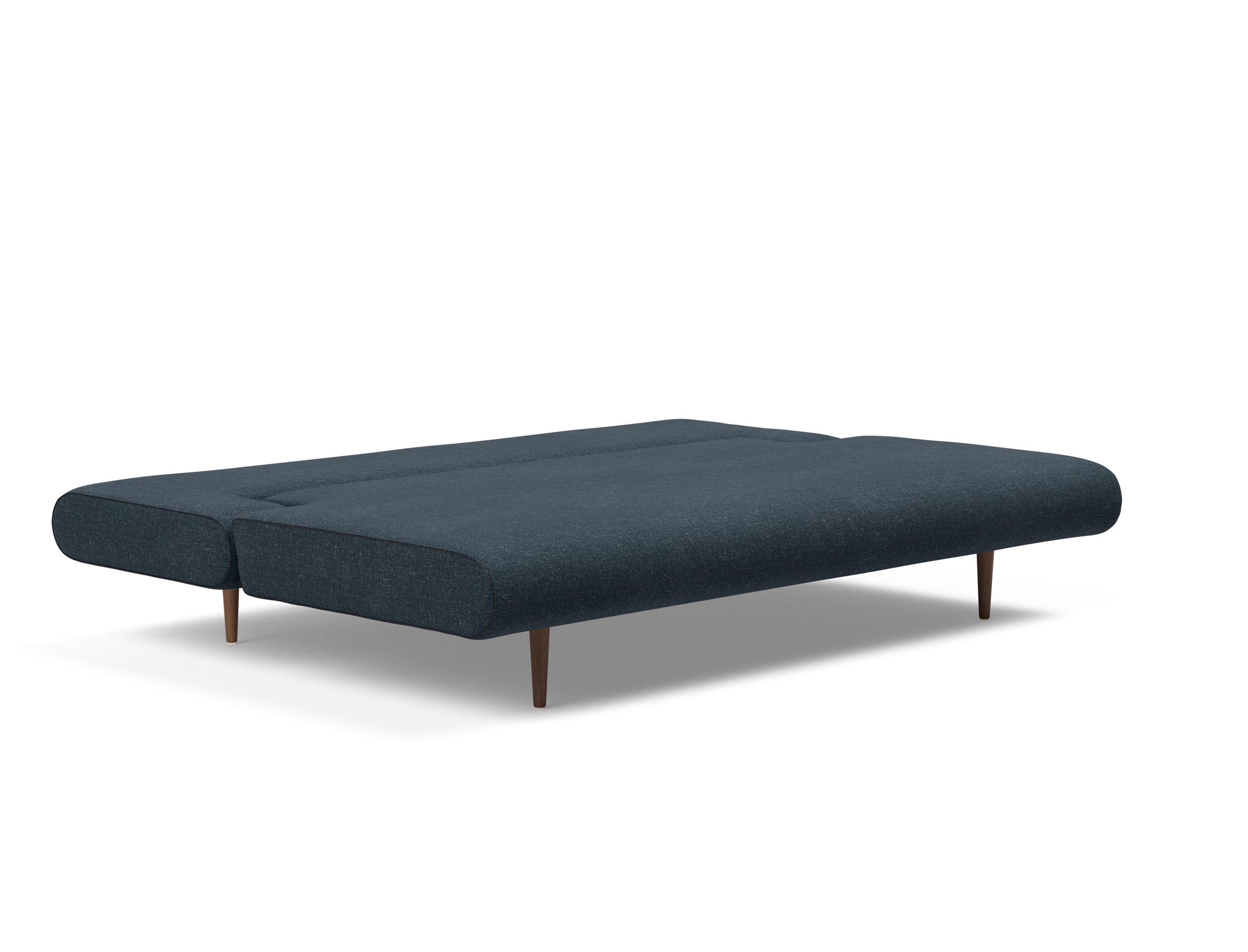 Unfurl Lounger Fabric Sofa Bed w/Dark Wood Legs