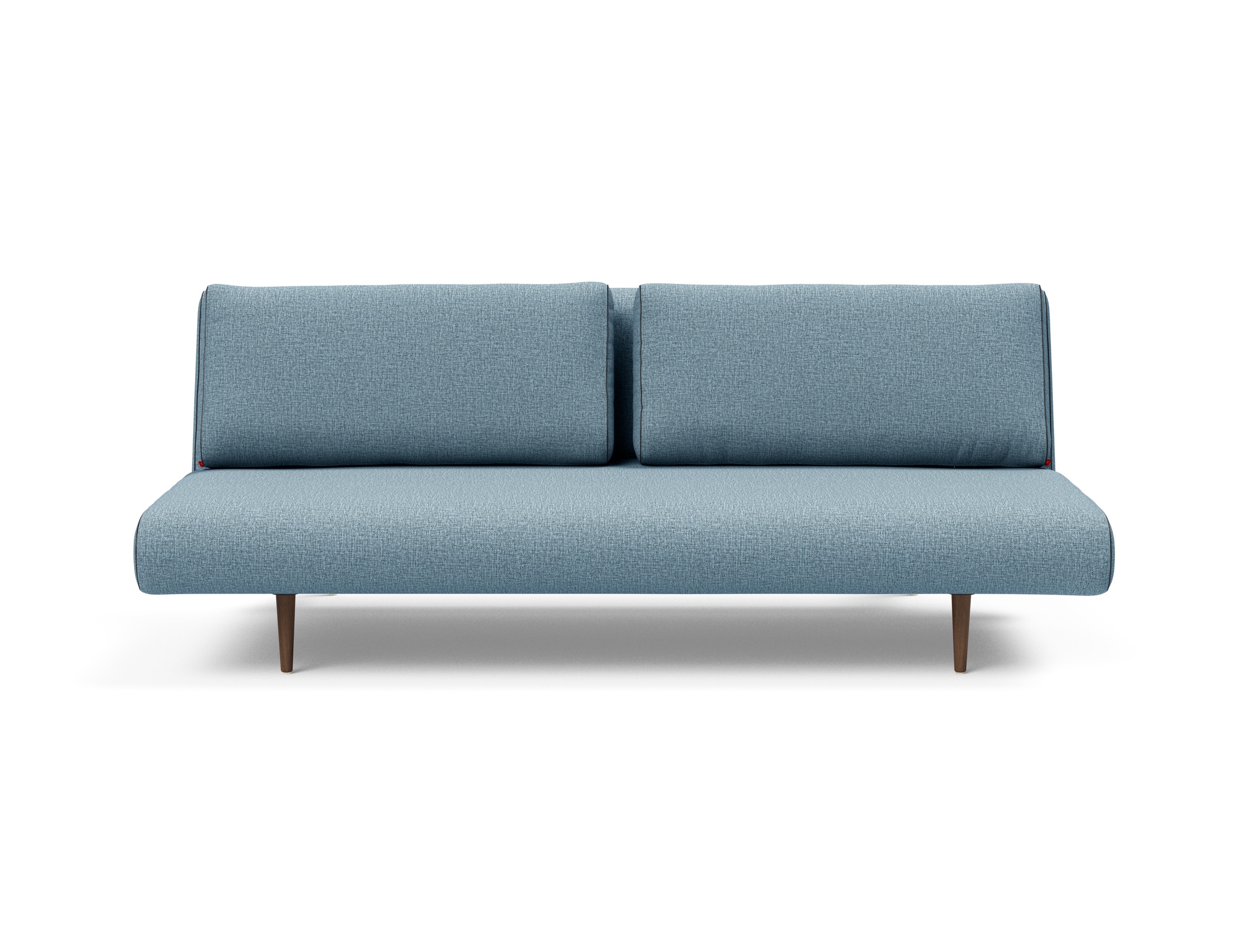 Unfurl Lounger Fabric Sofa Bed w/Dark Wood Legs