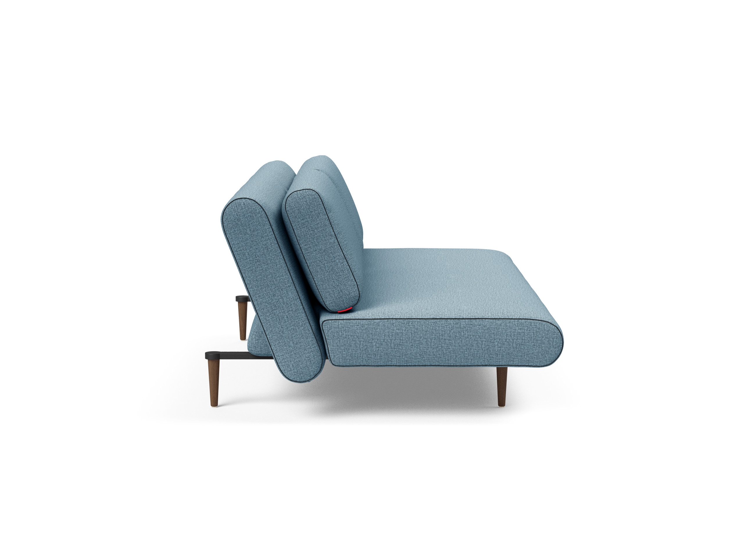 Unfurl Lounger Fabric Sofa Bed w/Dark Wood Legs
