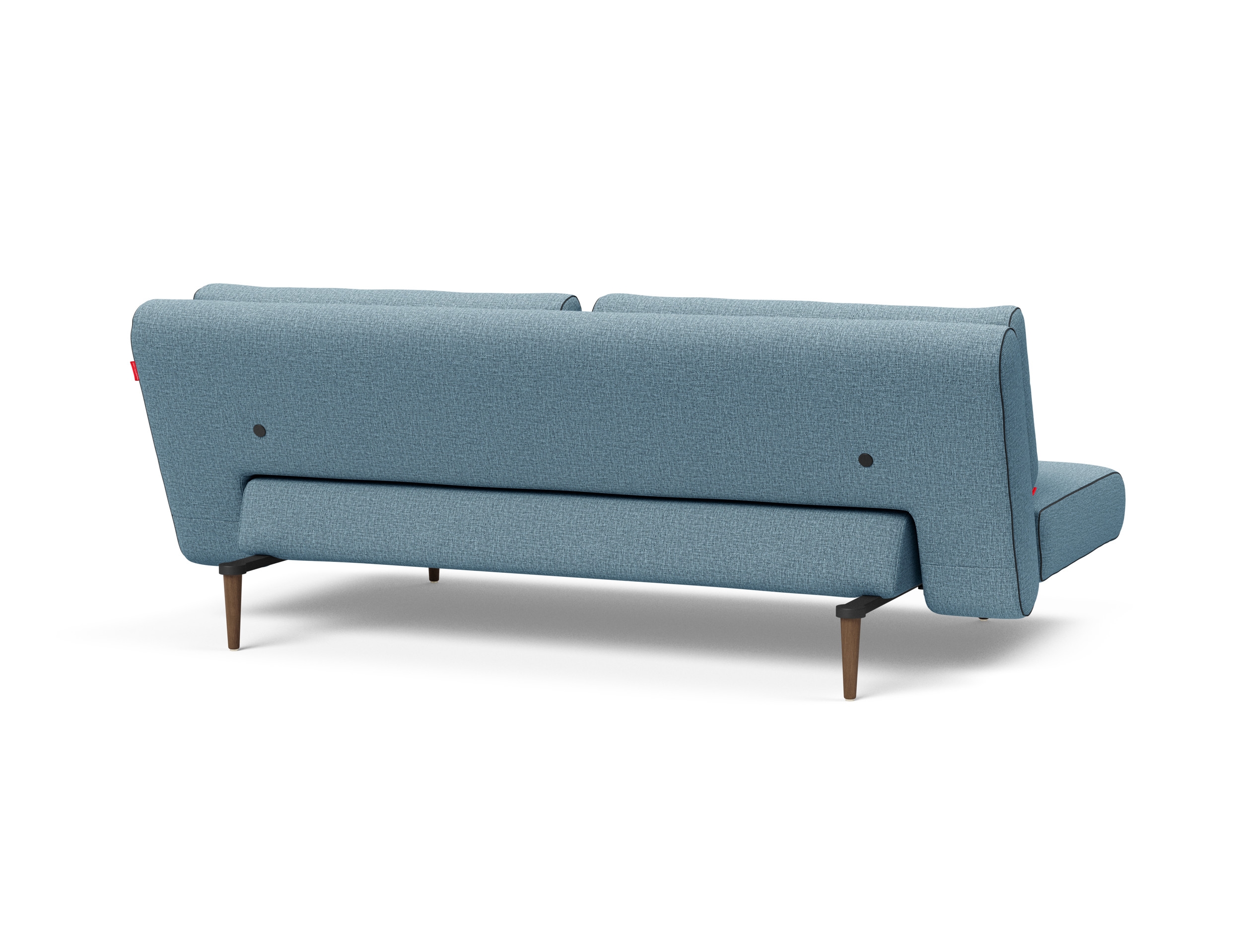 Unfurl Lounger Fabric Sofa Bed w/Dark Wood Legs