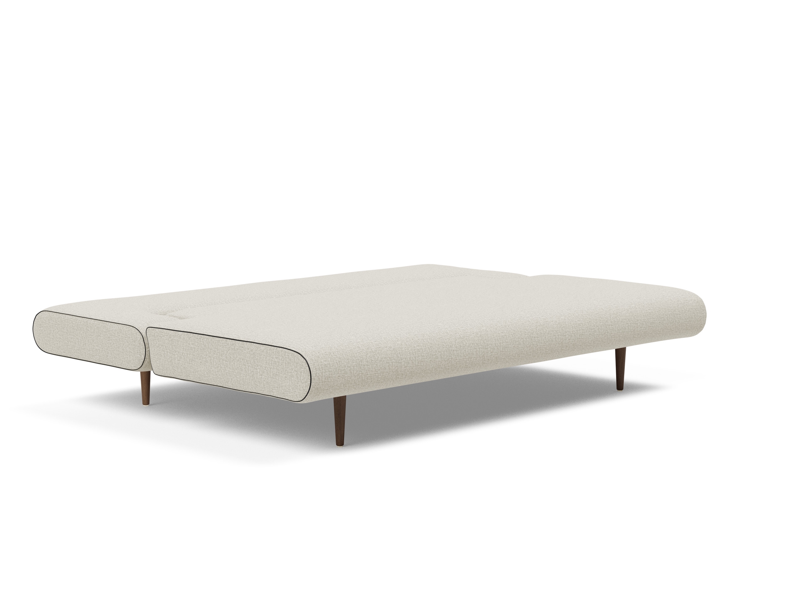 Unfurl Lounger Fabric Sofa Bed w/Dark Wood Legs