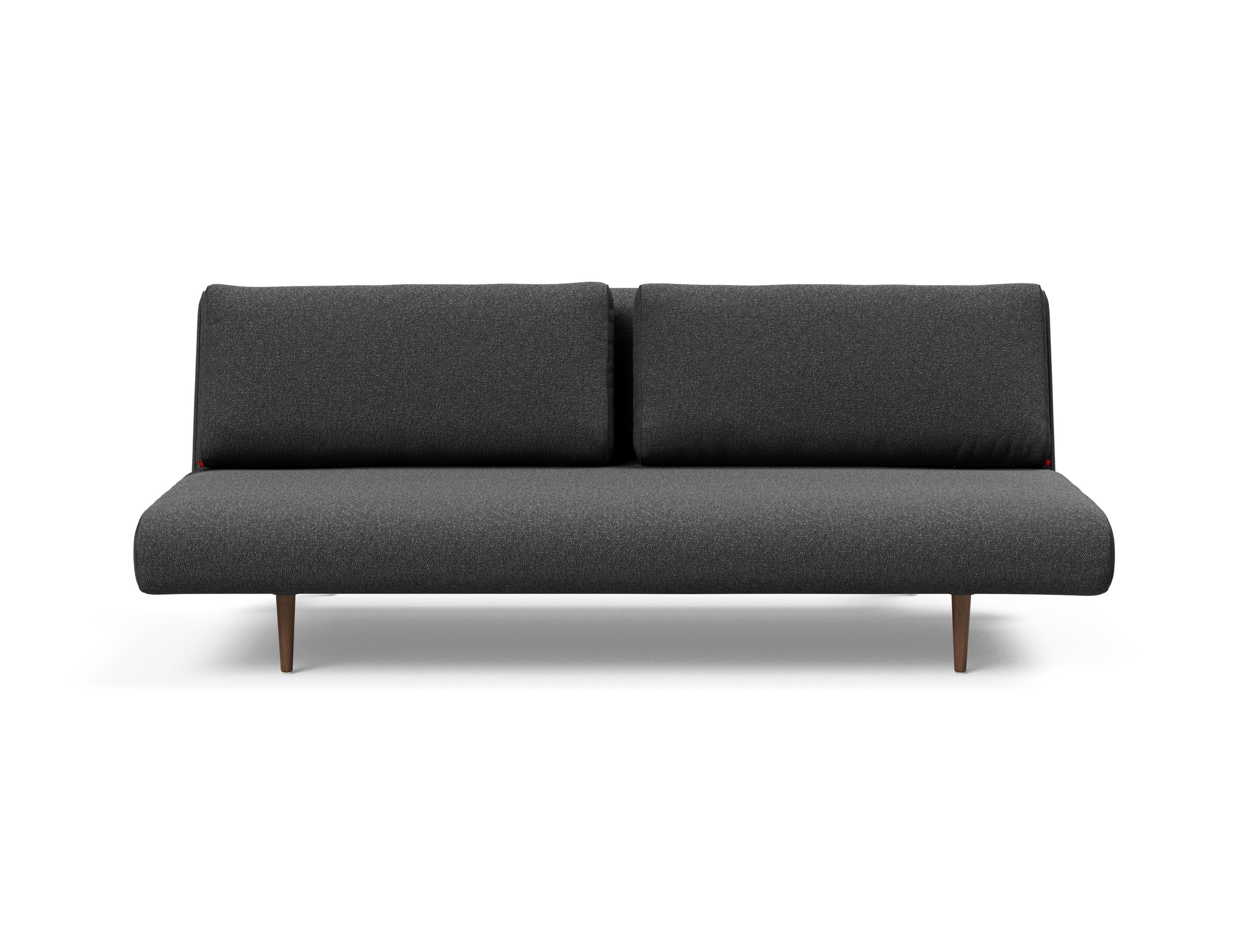 Unfurl Lounger Fabric Sofa Bed w/Dark Wood Legs