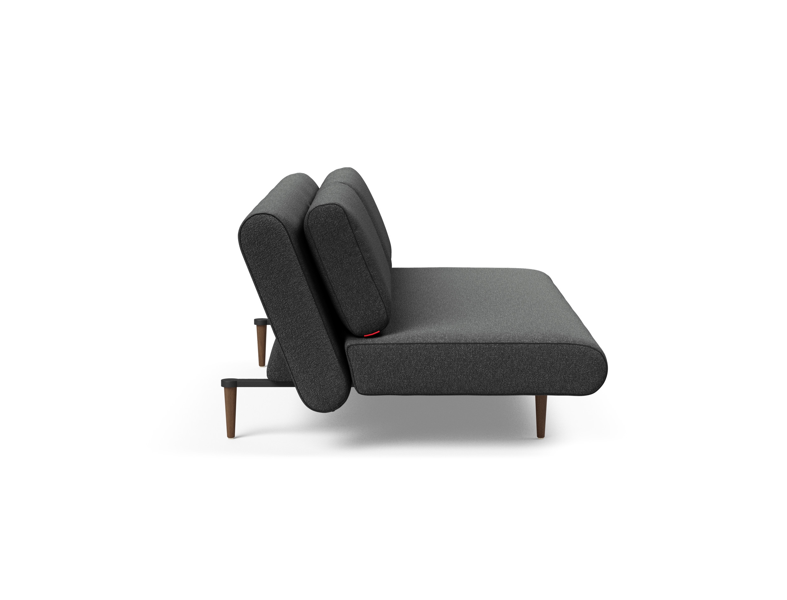 Unfurl Lounger Fabric Sofa Bed w/Dark Wood Legs