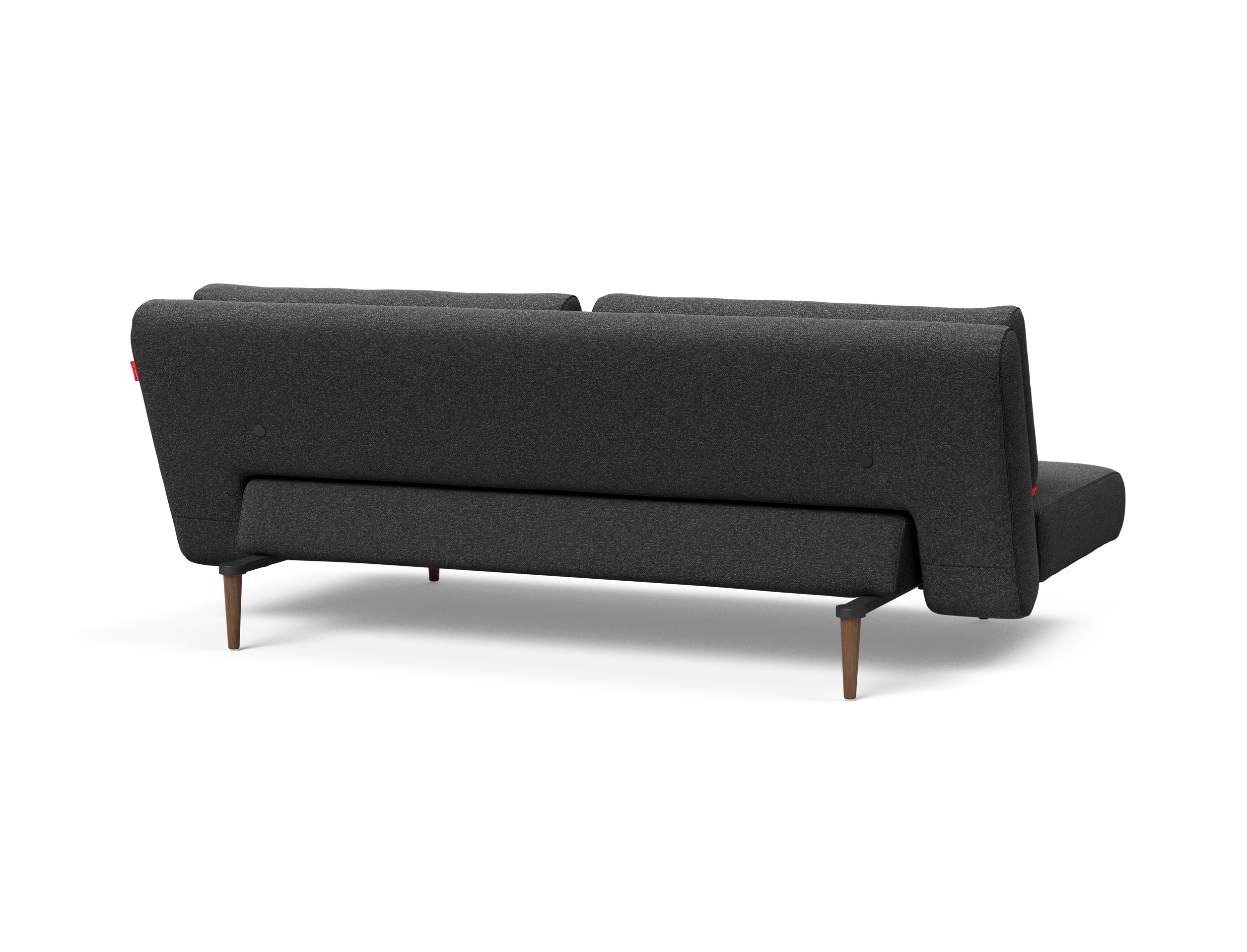 Unfurl Lounger Fabric Sofa Bed w/Dark Wood Legs