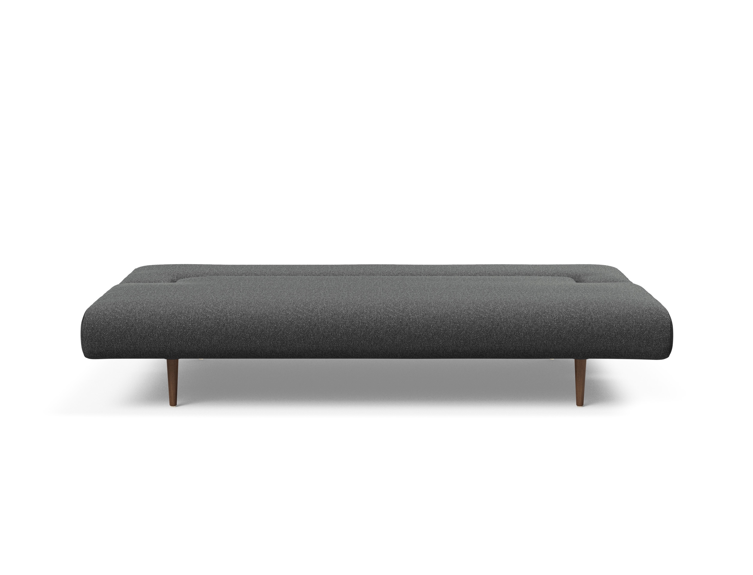 Unfurl Lounger Fabric Sofa Bed w/Dark Wood Legs