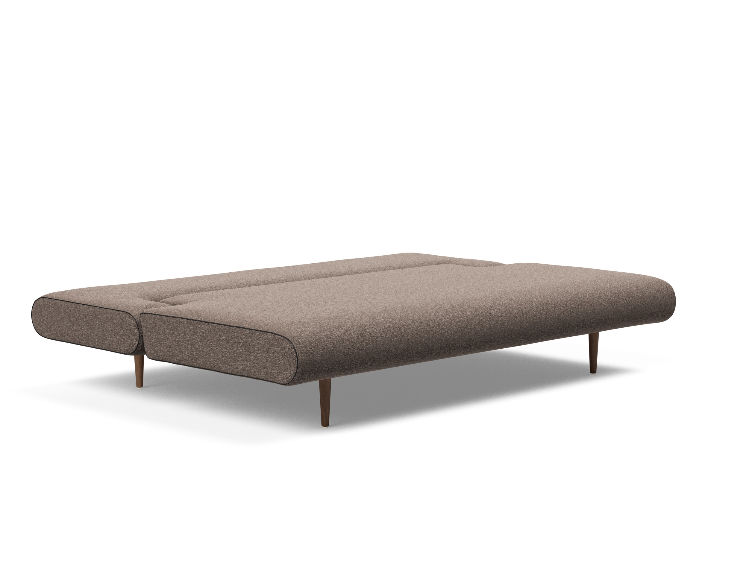 Unfurl Lounger Fabric Sofa Bed w/Dark Wood Legs