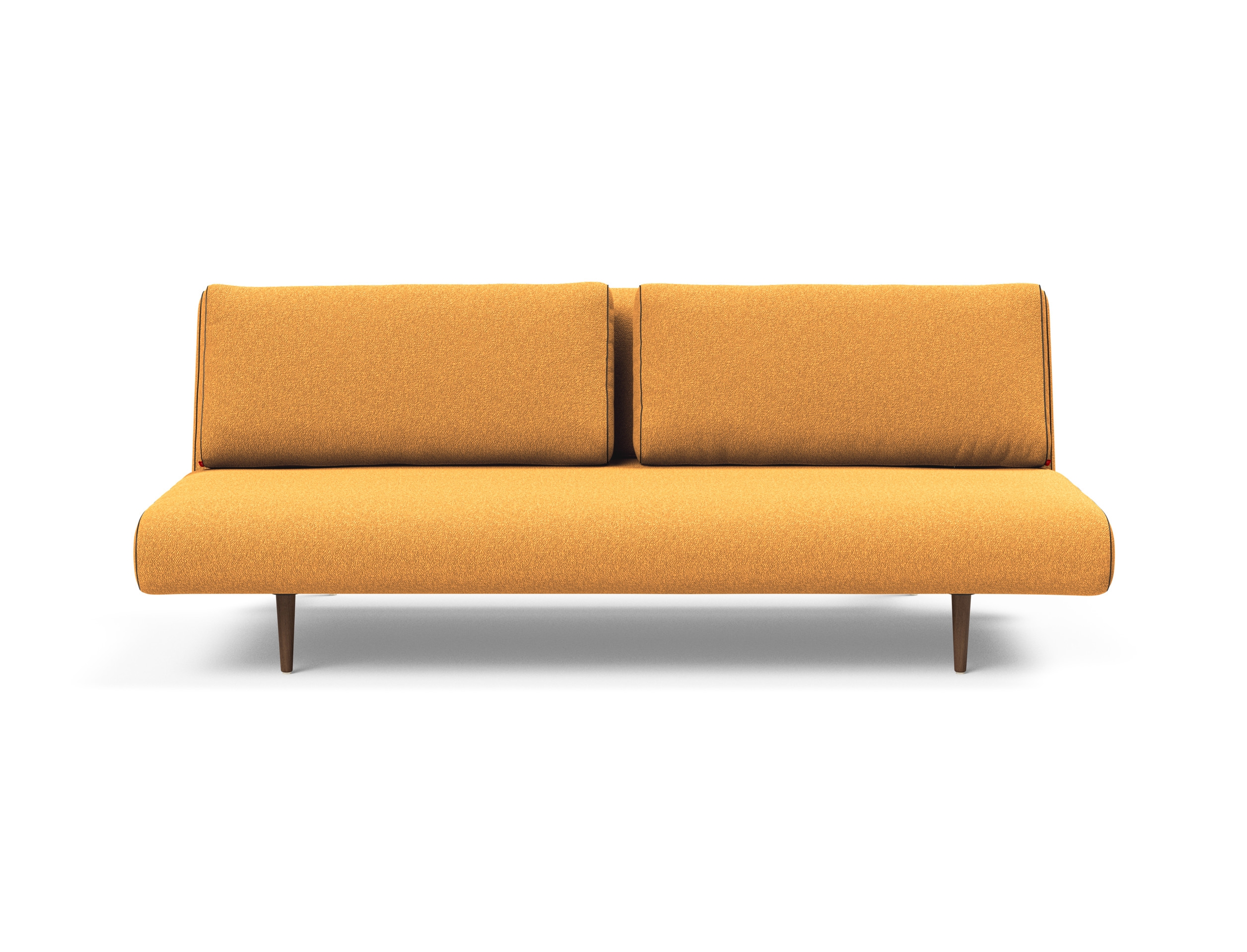 Unfurl Lounger Fabric Sofa Bed w/Dark Wood Legs