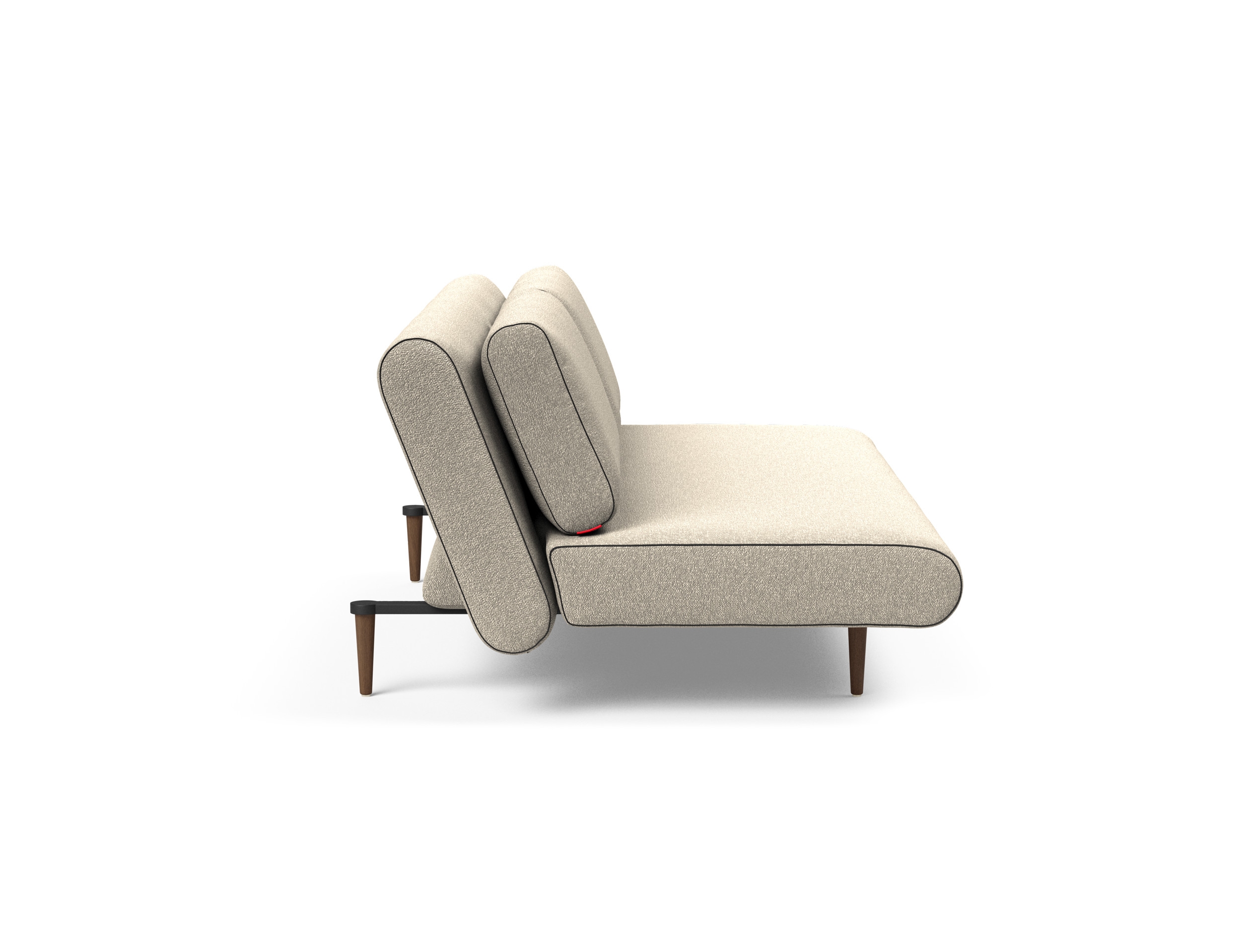 Unfurl Lounger Fabric Sofa Bed w/Dark Wood Legs