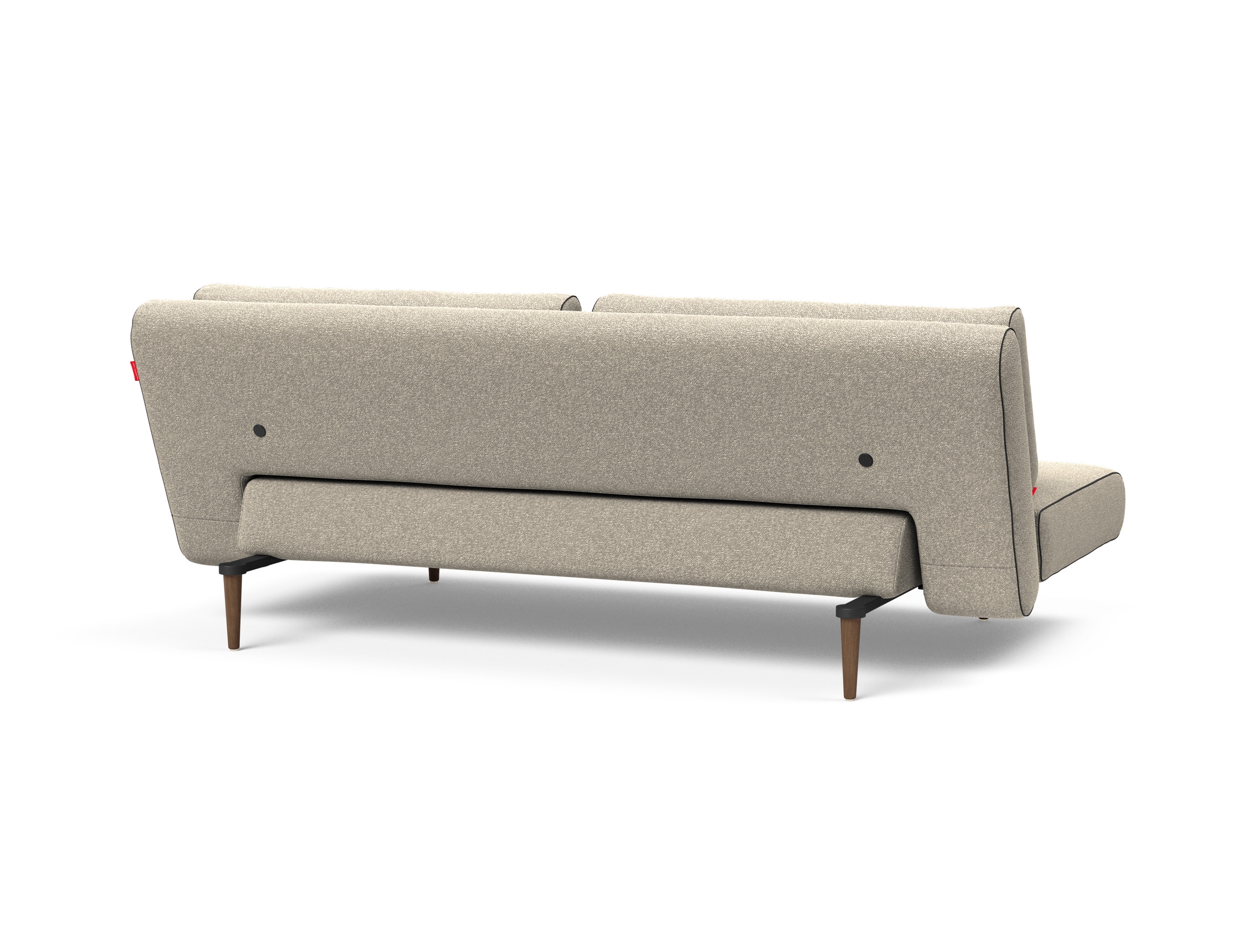 Unfurl Lounger Fabric Sofa Bed w/Dark Wood Legs