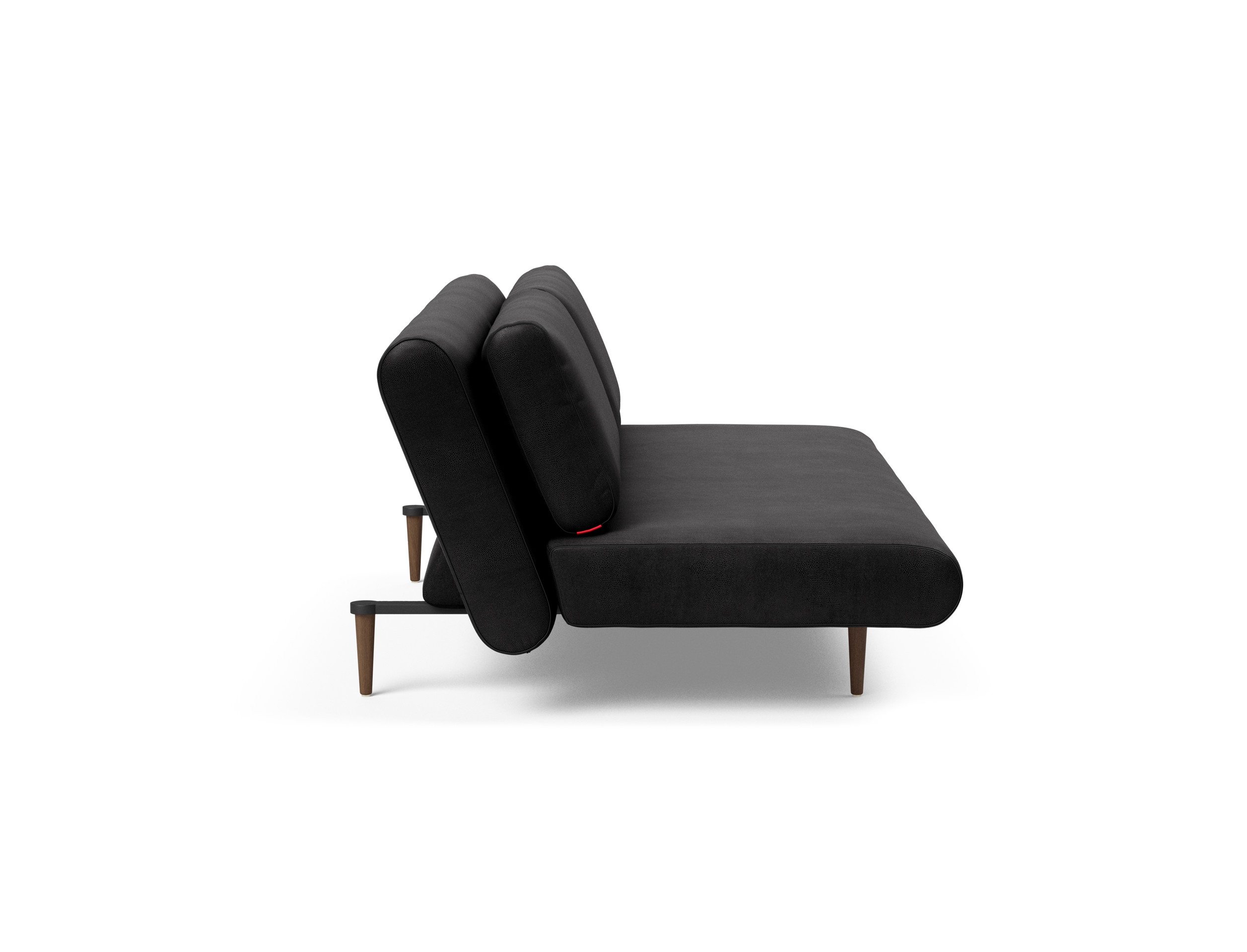 Unfurl Lounger Fabric Sofa Bed w/Dark Wood Legs