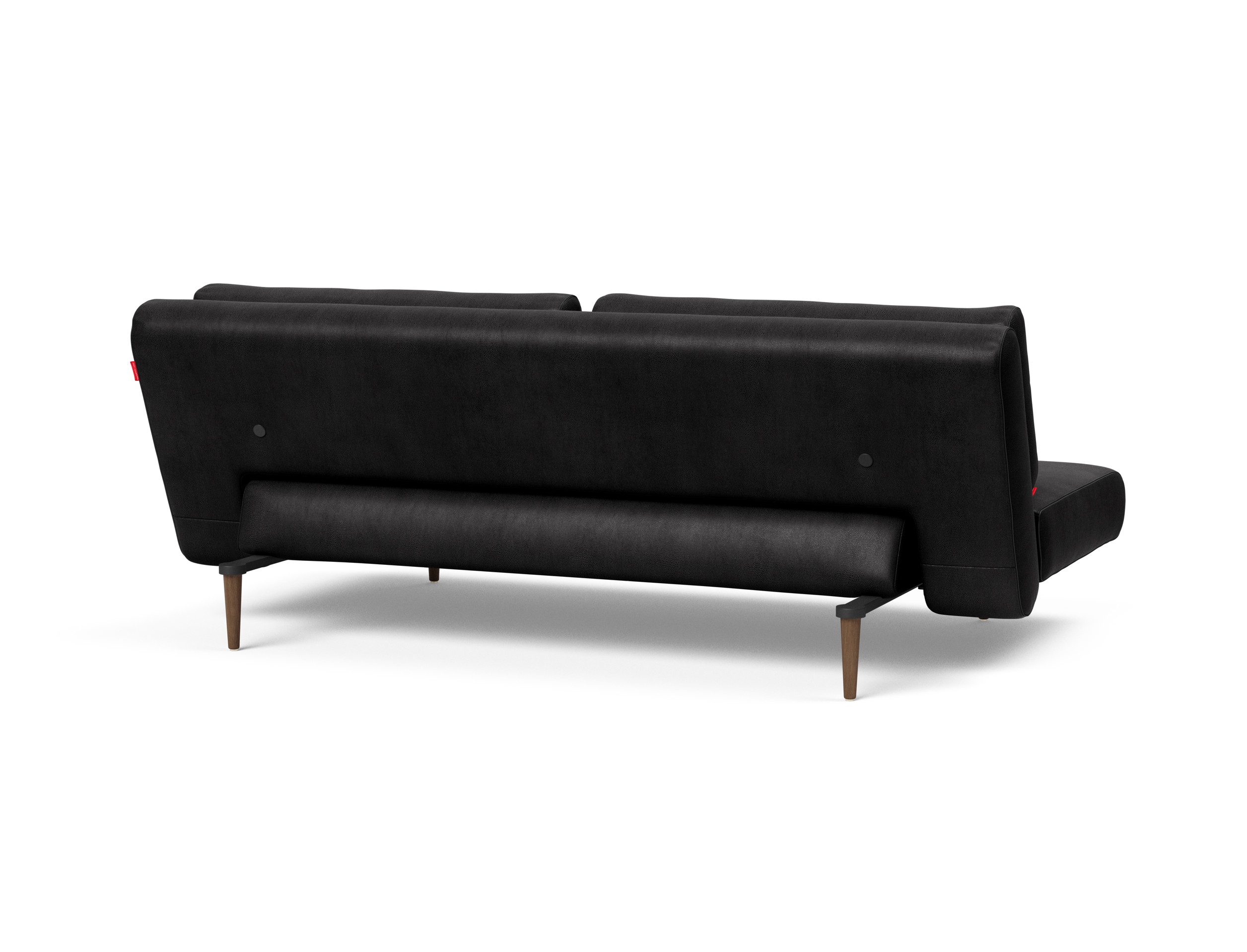 Unfurl Lounger Fabric Sofa Bed w/Dark Wood Legs