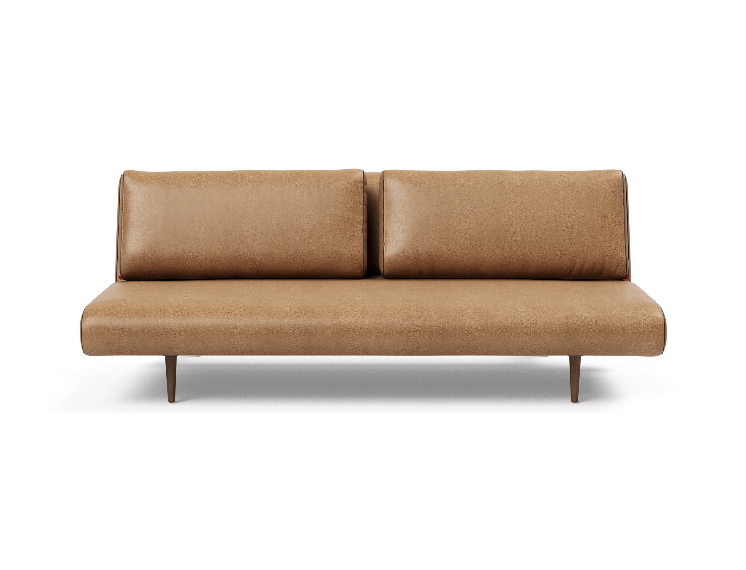 Unfurl Lounger Fabric Sofa Bed w/Dark Wood Legs