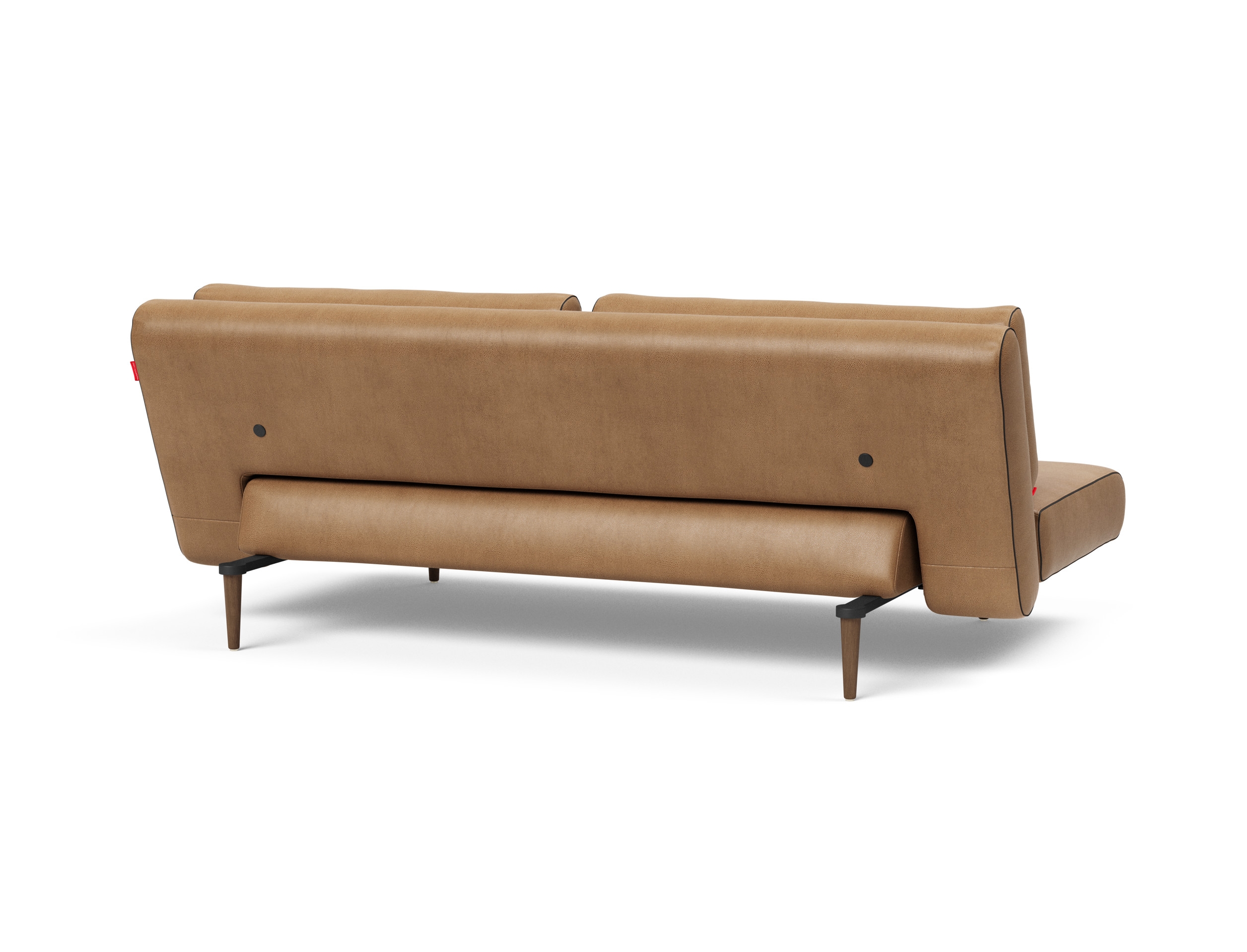 Unfurl Lounger Fabric Sofa Bed w/Dark Wood Legs
