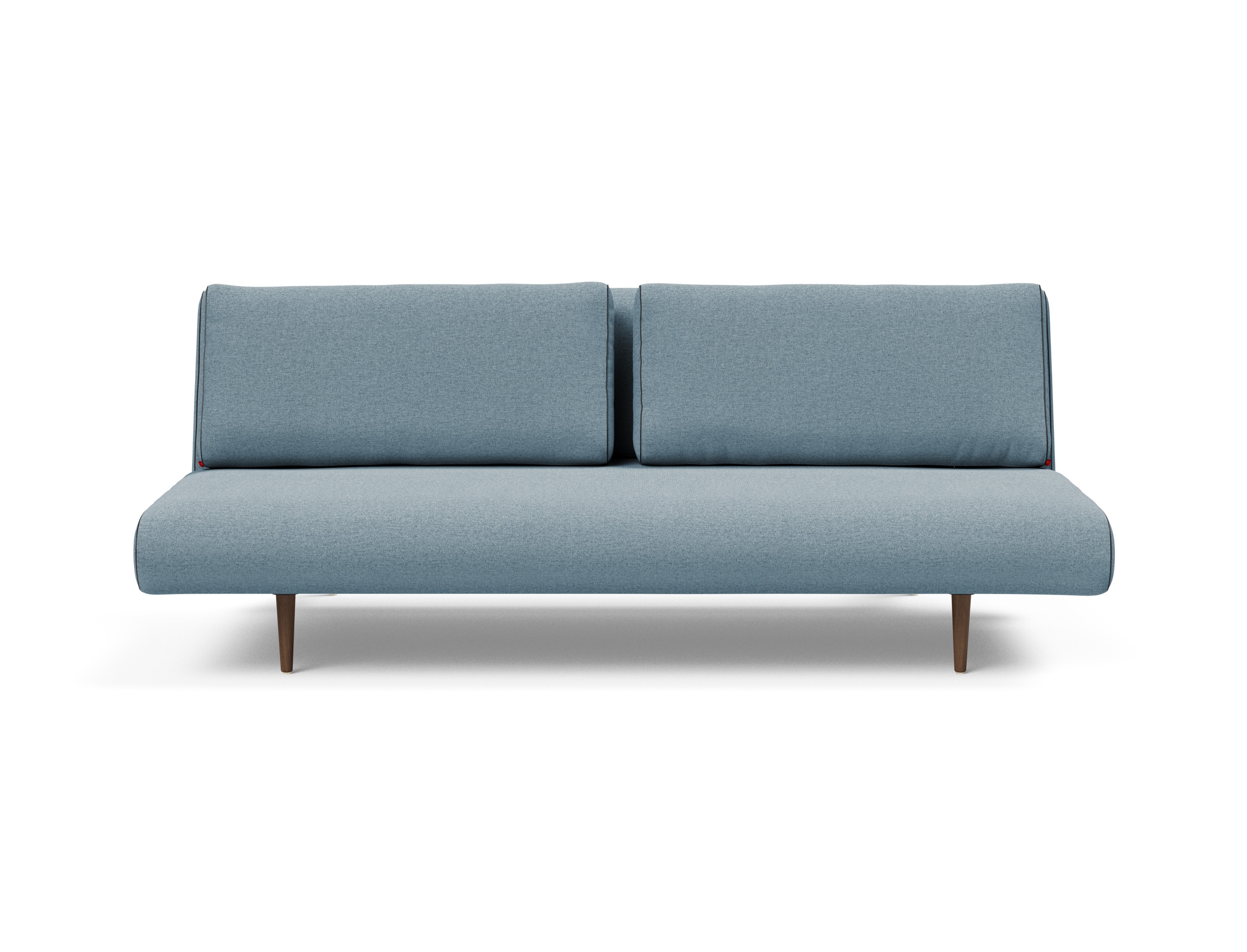 Unfurl Lounger Fabric Sofa Bed w/Dark Wood Legs