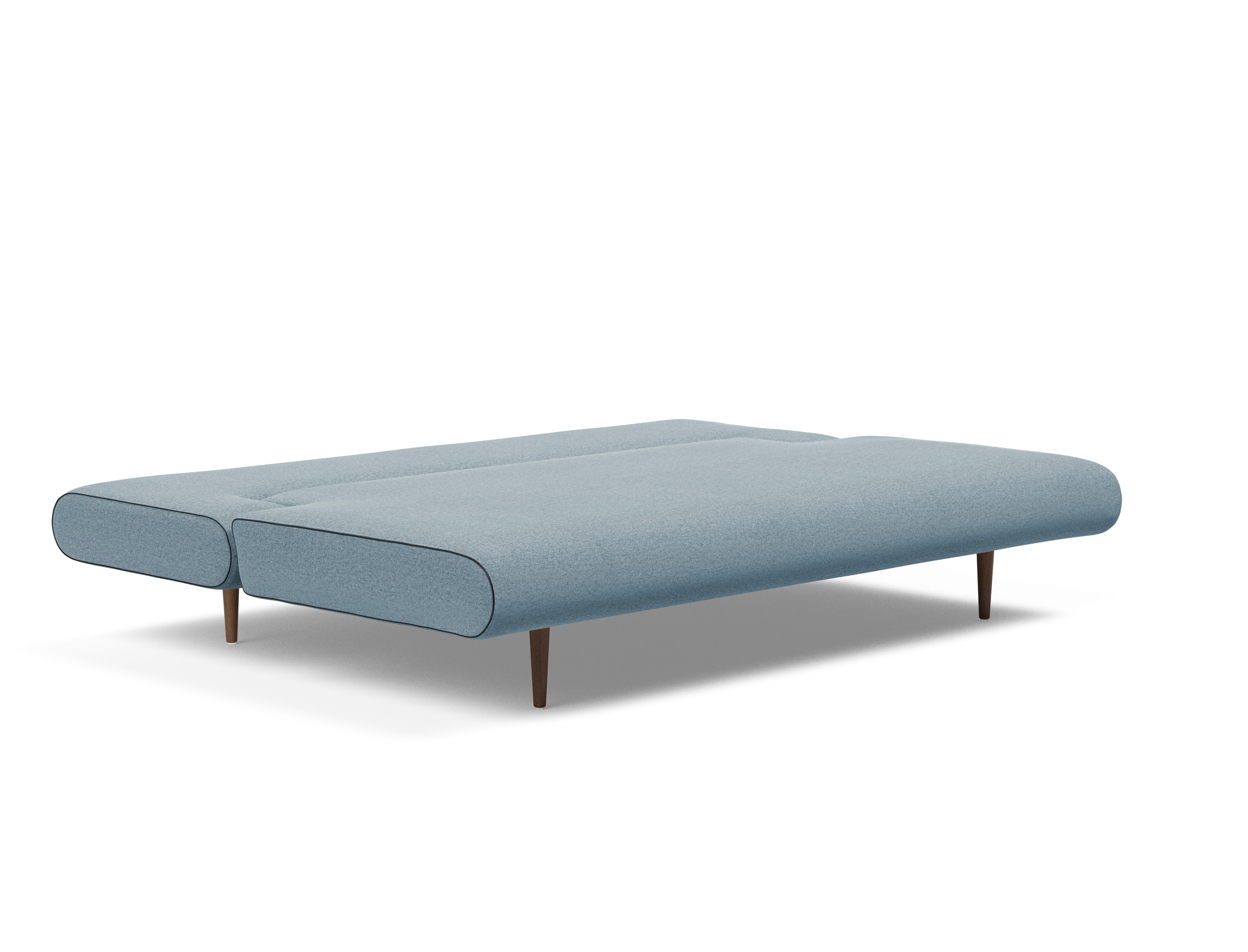 Unfurl Lounger Fabric Sofa Bed w/Dark Wood Legs