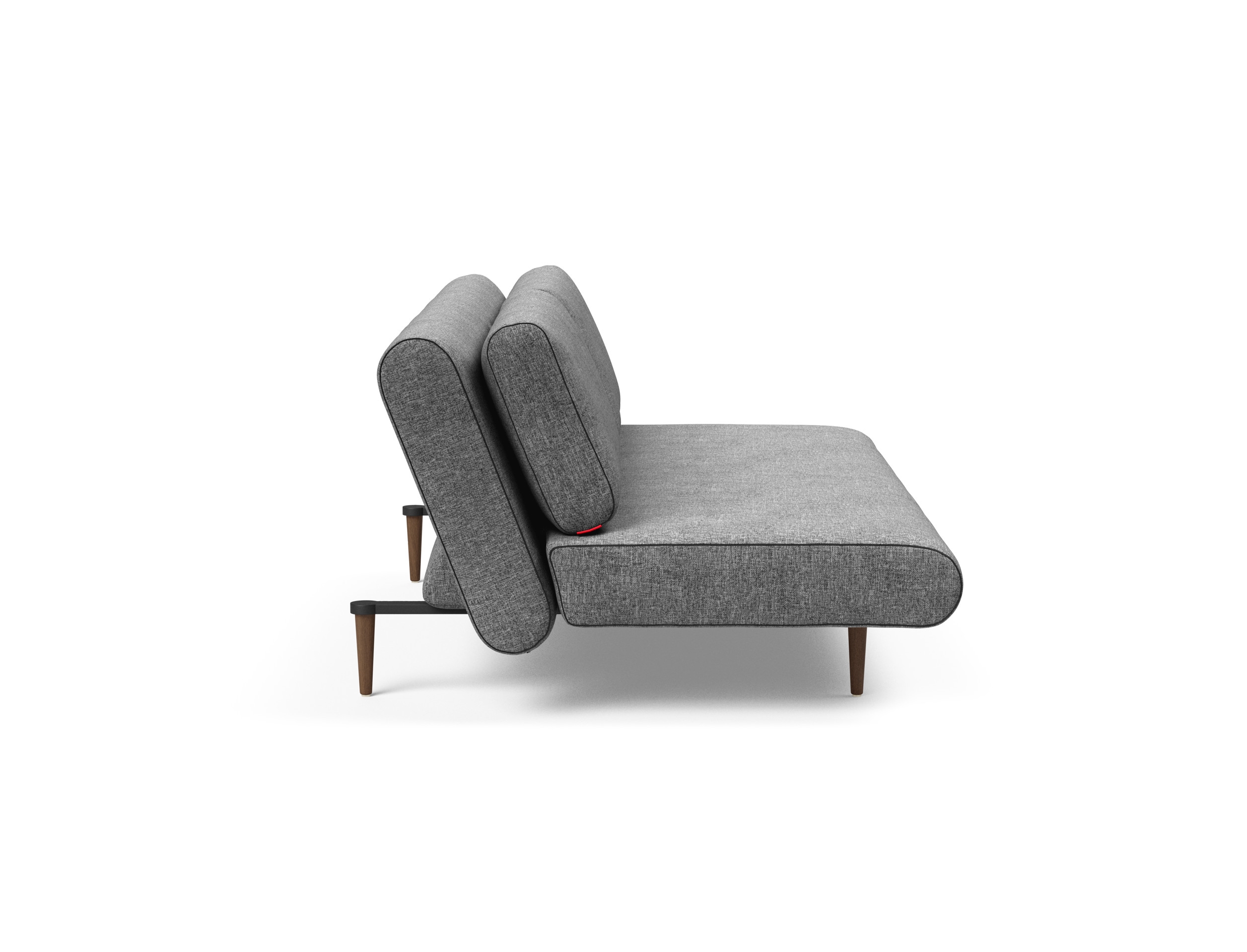 Unfurl Lounger Fabric Sofa Bed w/Dark Wood Legs