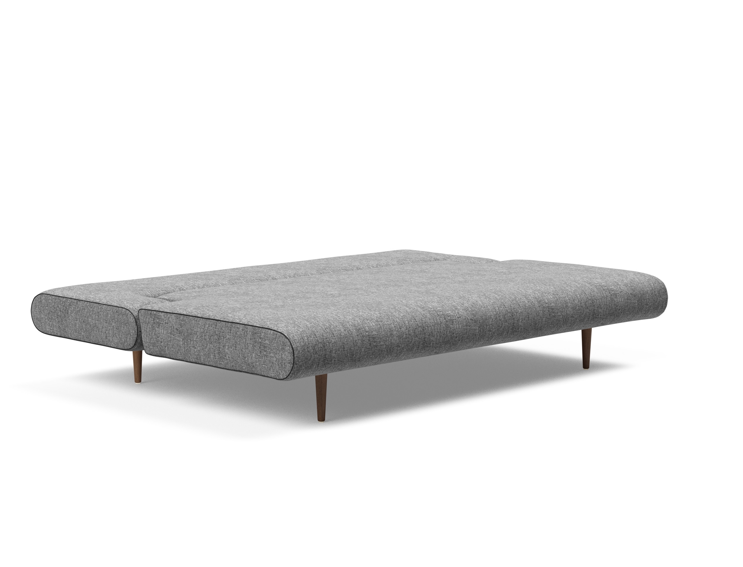 Unfurl Lounger Fabric Sofa Bed w/Dark Wood Legs