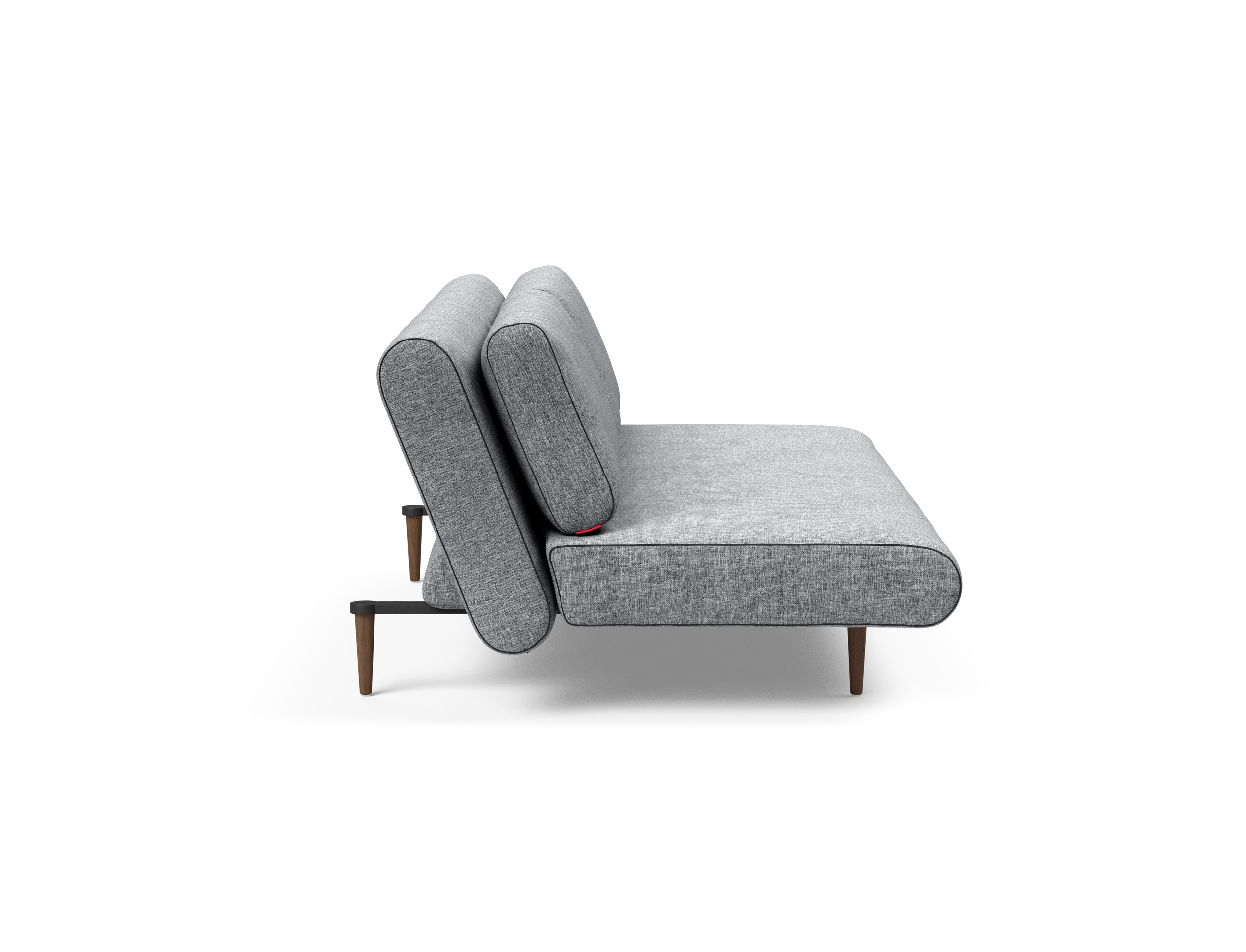 Unfurl Lounger Fabric Sofa Bed w/Dark Wood Legs