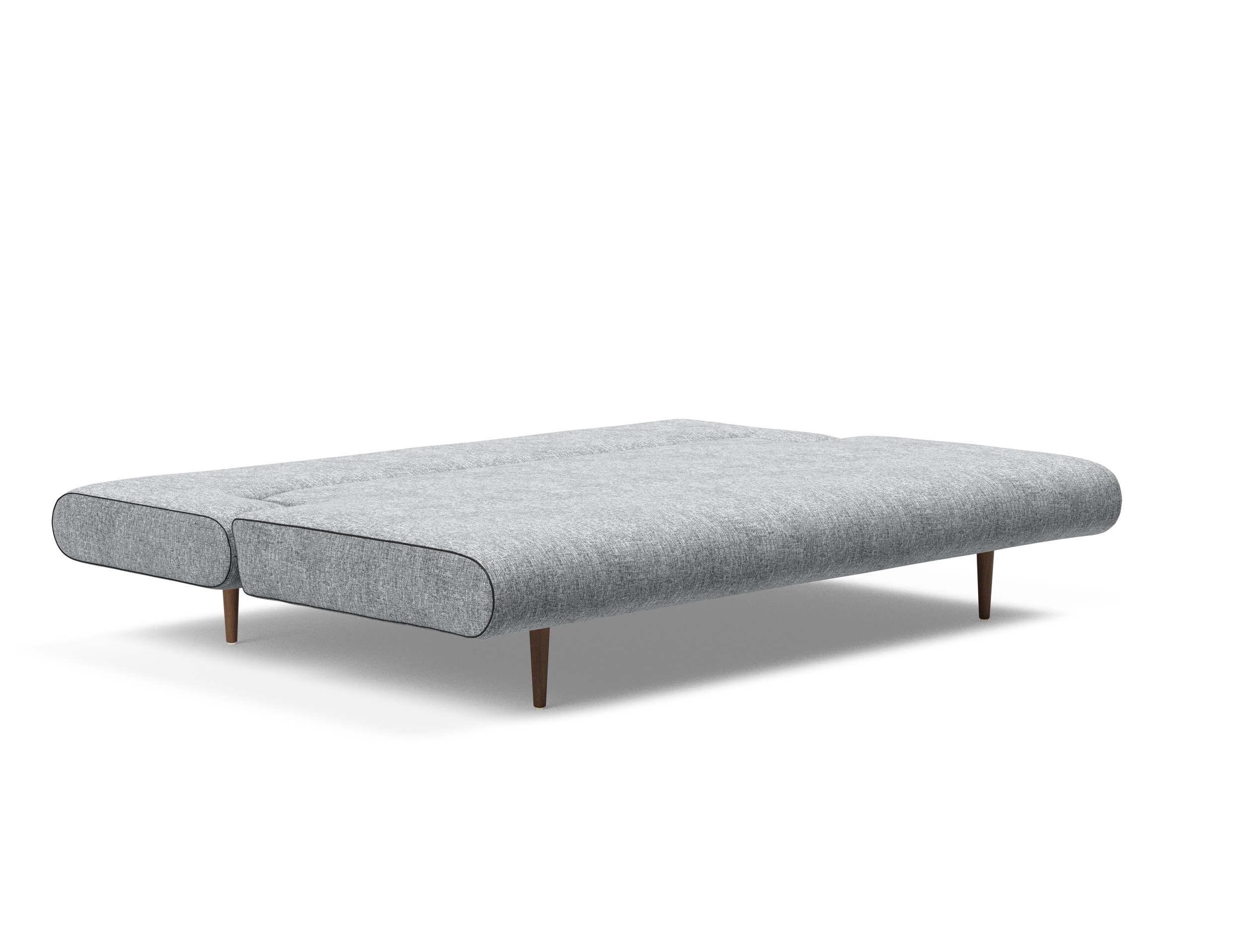 Unfurl Lounger Fabric Sofa Bed w/Dark Wood Legs
