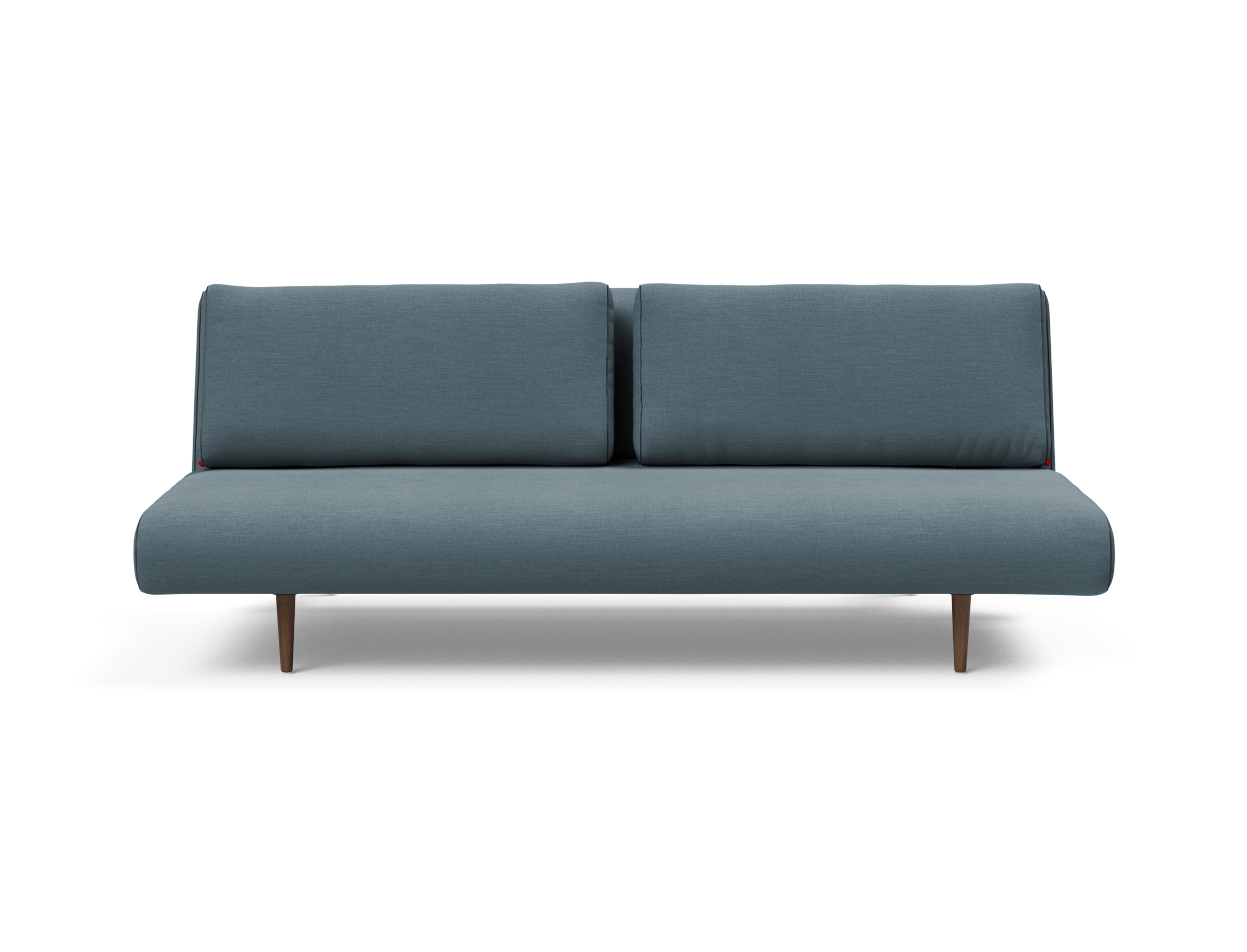 Unfurl Lounger Fabric Sofa Bed w/Dark Wood Legs