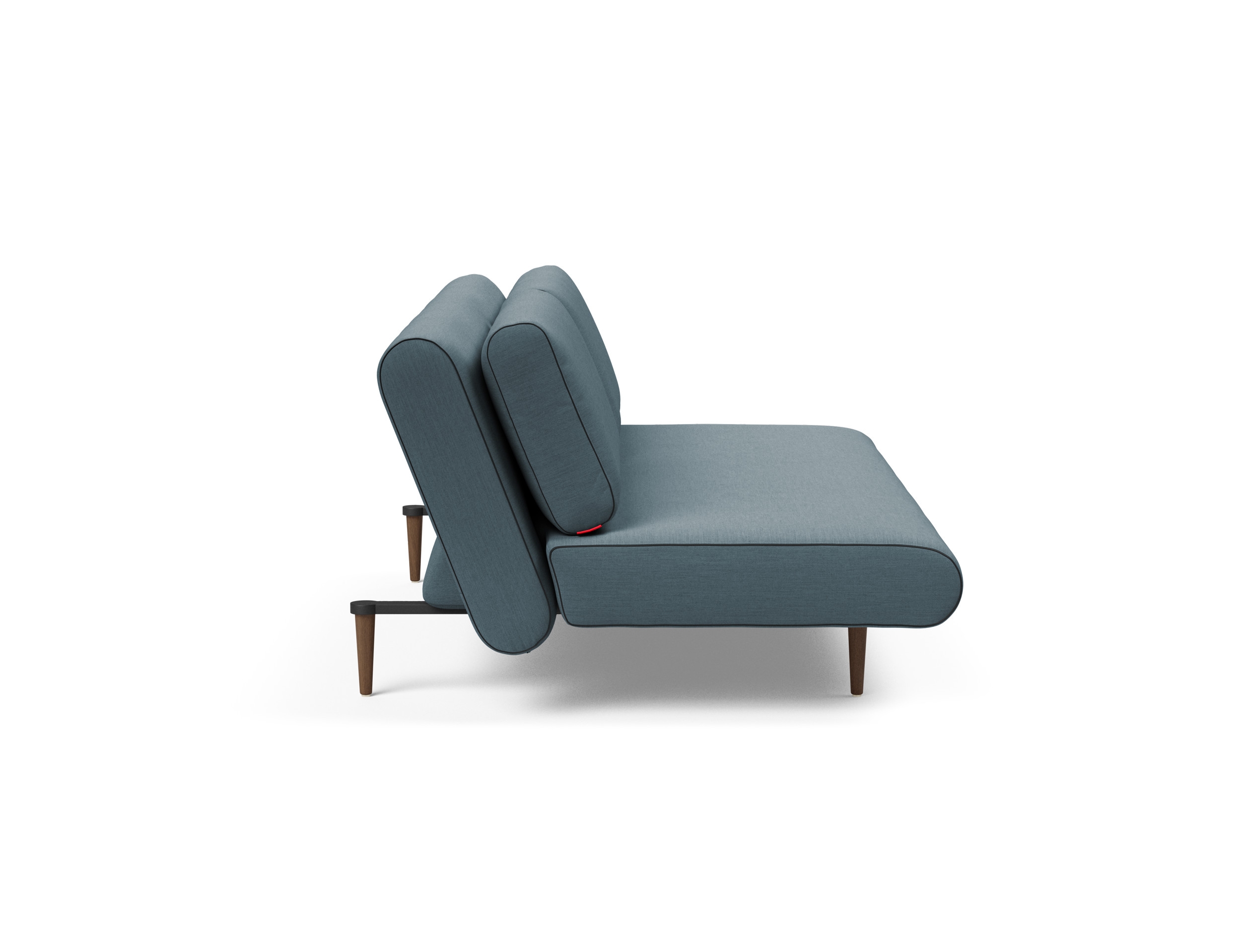 Unfurl Lounger Fabric Sofa Bed w/Dark Wood Legs