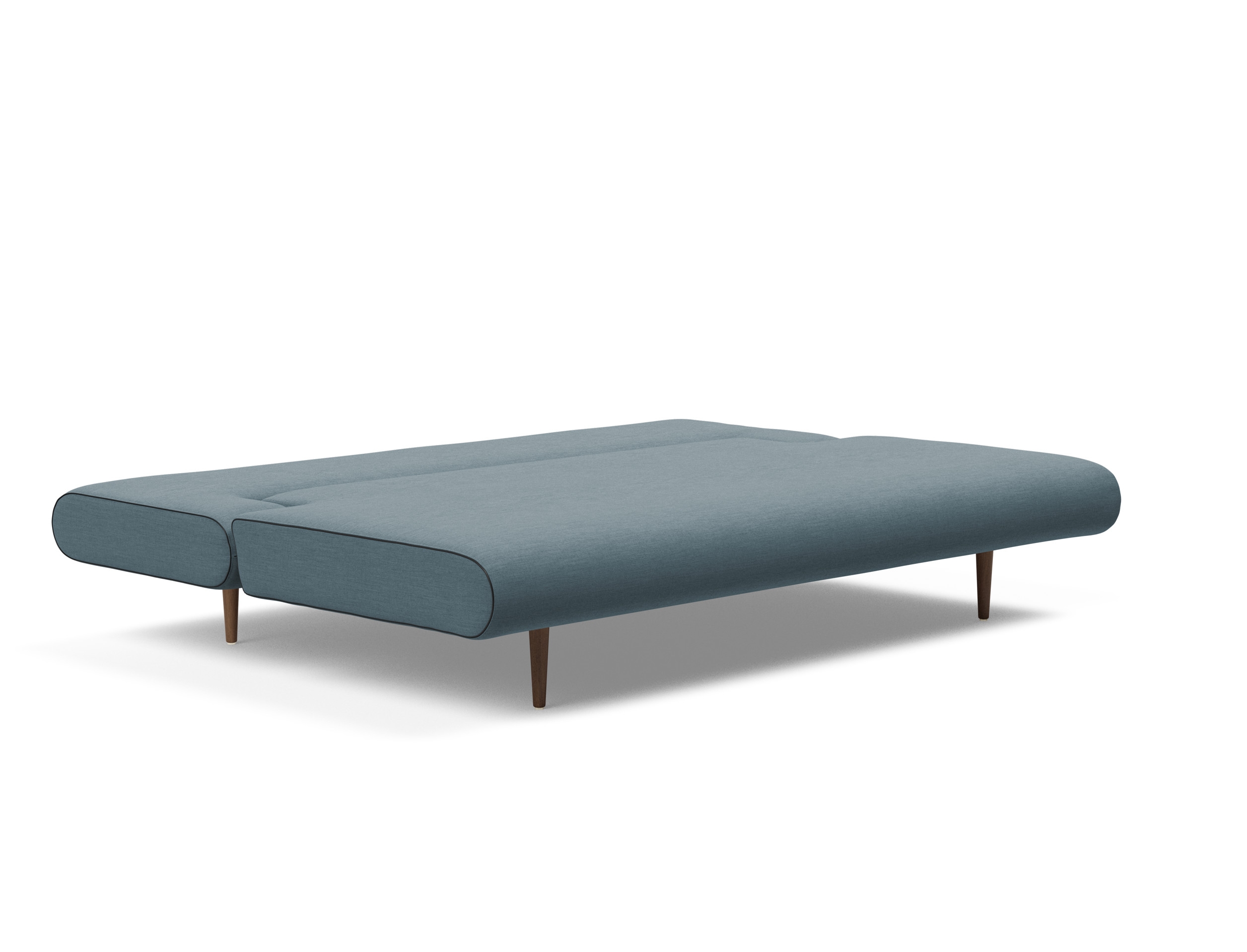 Unfurl Lounger Fabric Sofa Bed w/Dark Wood Legs