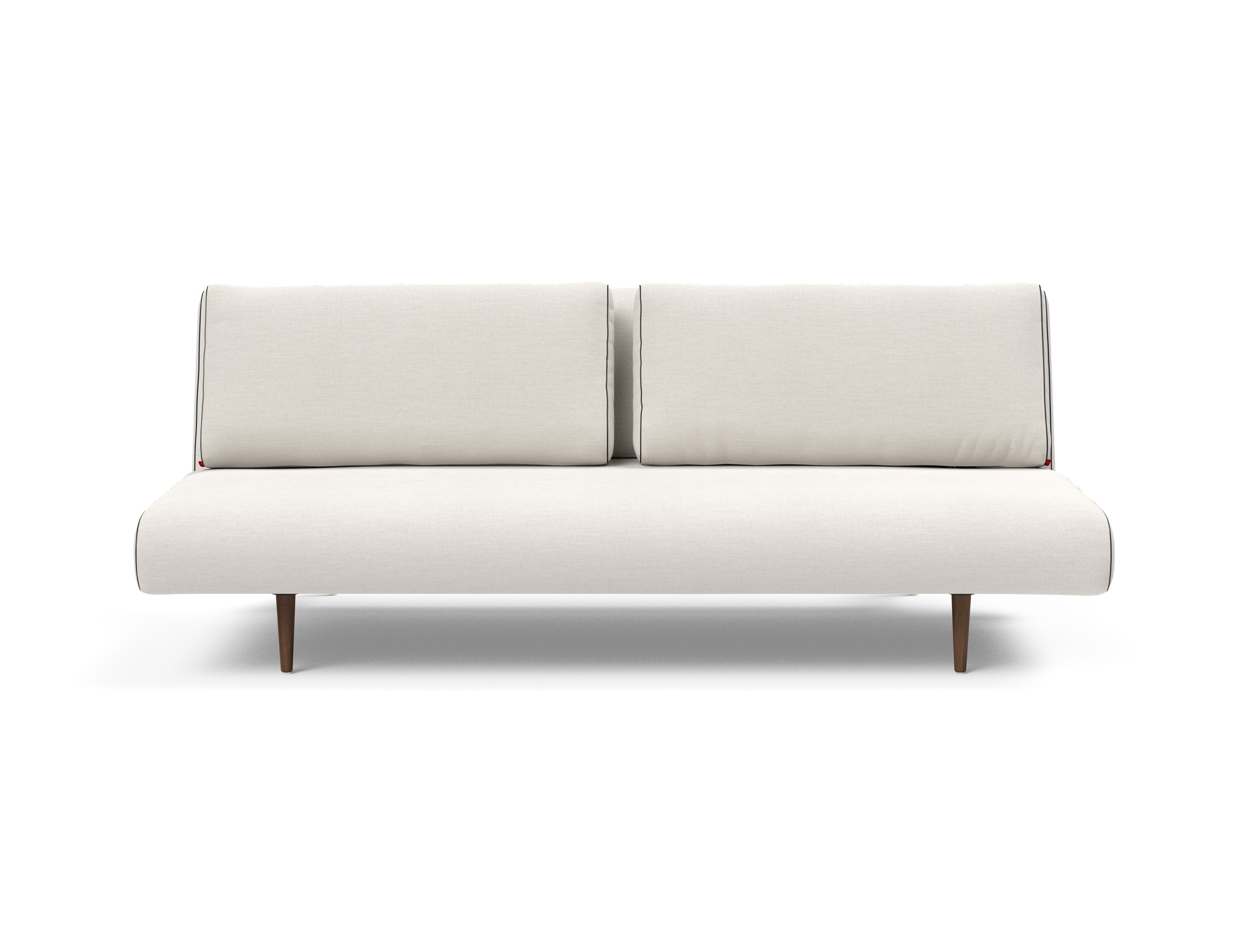 Unfurl Lounger Fabric Sofa Bed w/Dark Wood Legs