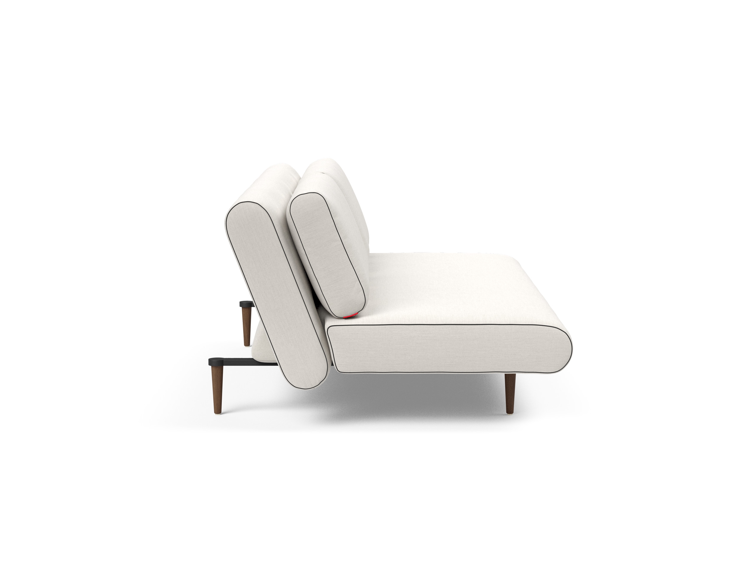 Unfurl Lounger Fabric Sofa Bed w/Dark Wood Legs