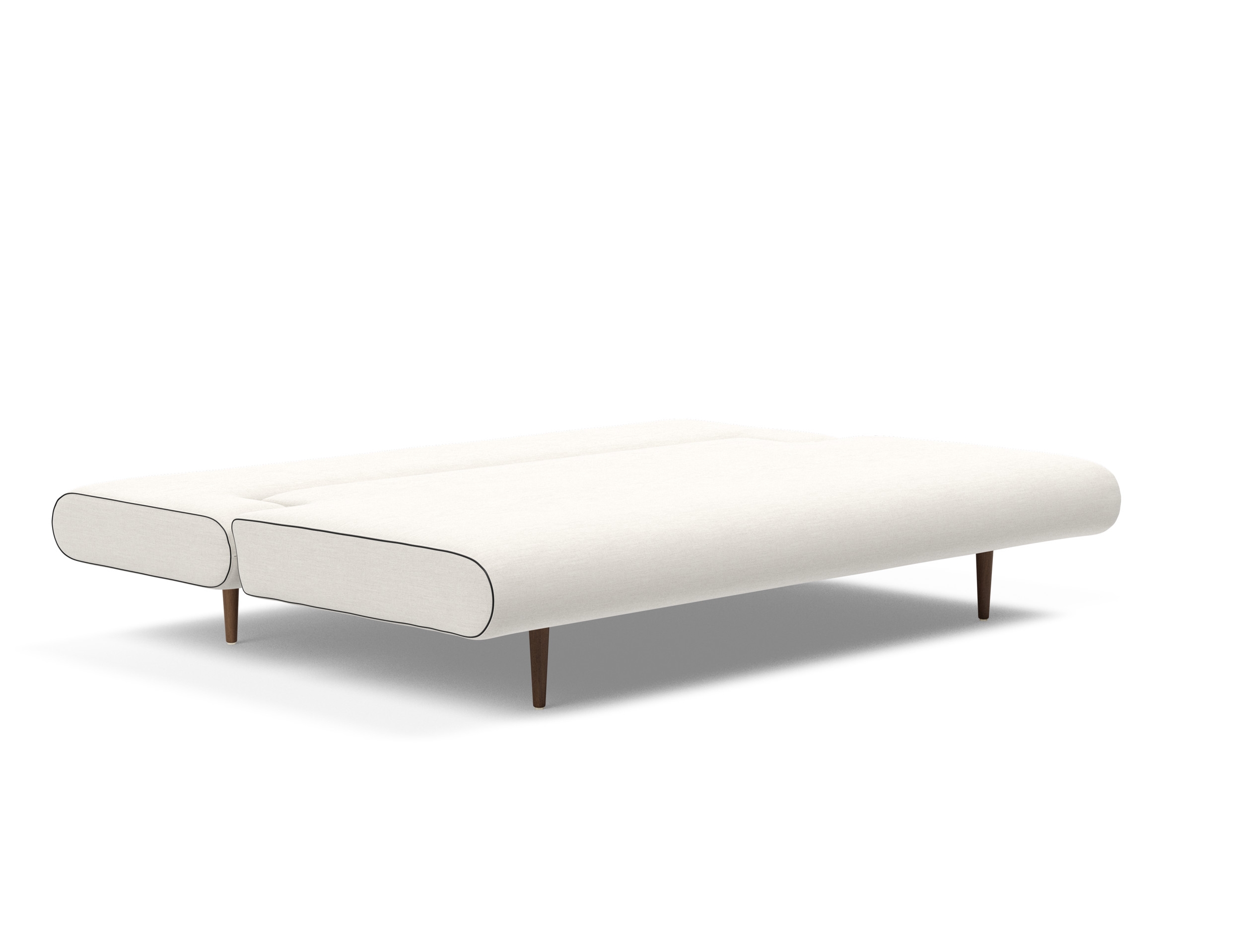 Unfurl Lounger Fabric Sofa Bed w/Dark Wood Legs