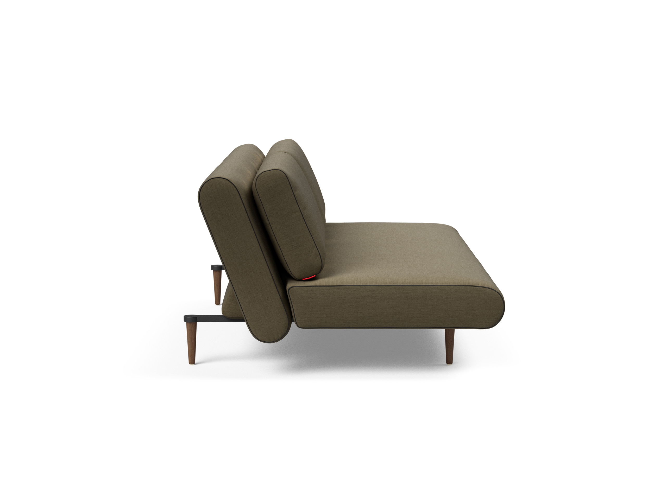 Unfurl Lounger Fabric Sofa Bed w/Dark Wood Legs