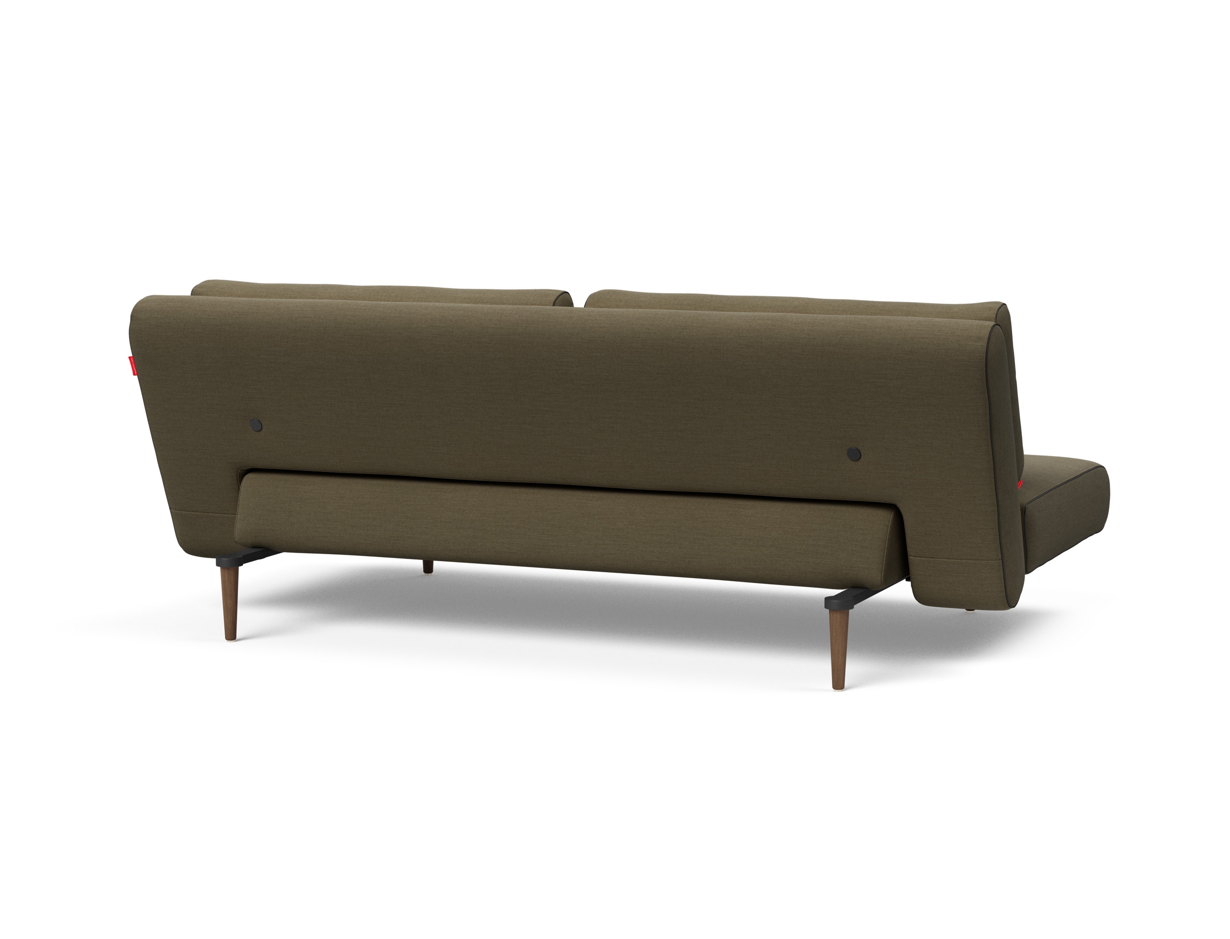 Unfurl Lounger Fabric Sofa Bed w/Dark Wood Legs