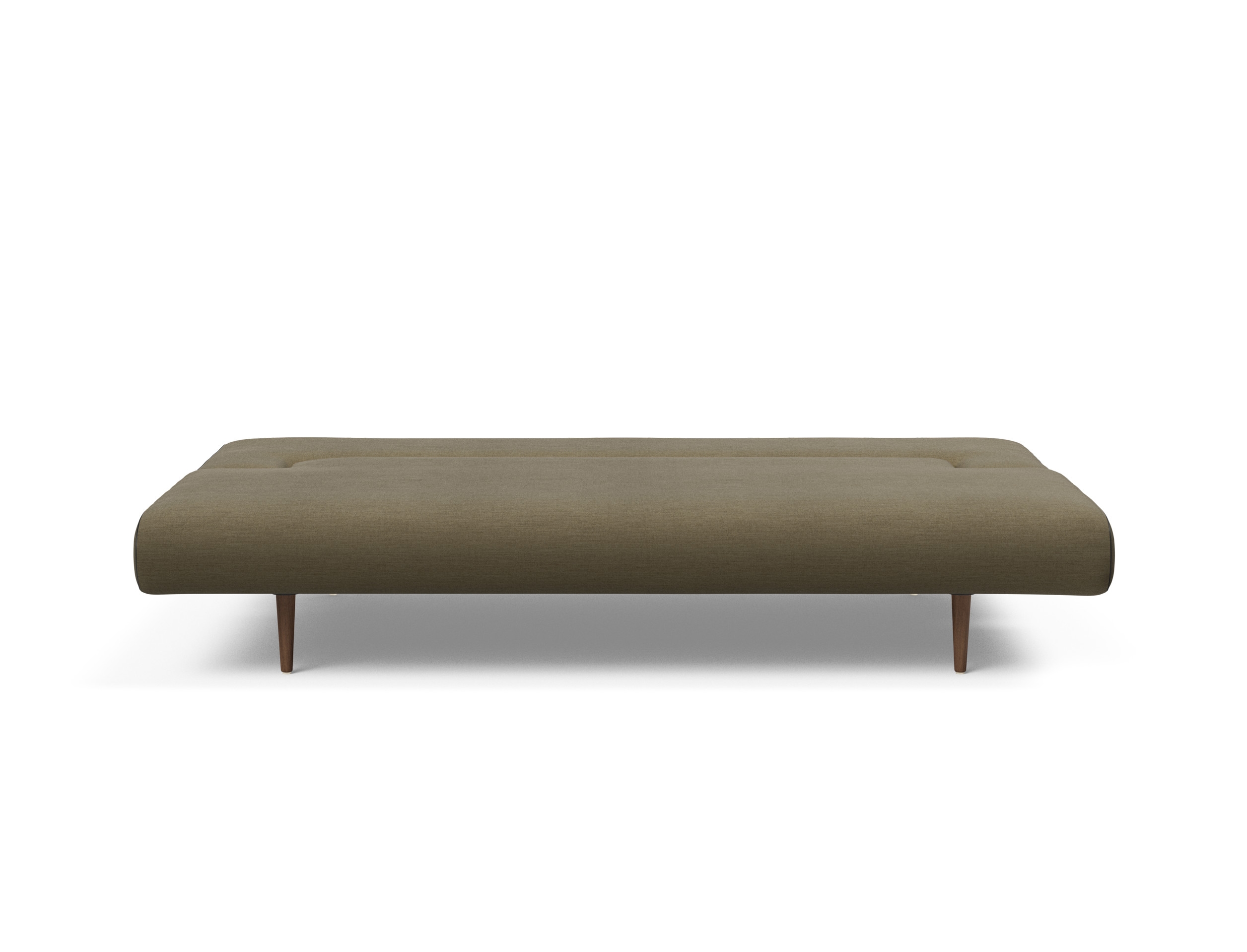 Unfurl Lounger Fabric Sofa Bed w/Dark Wood Legs