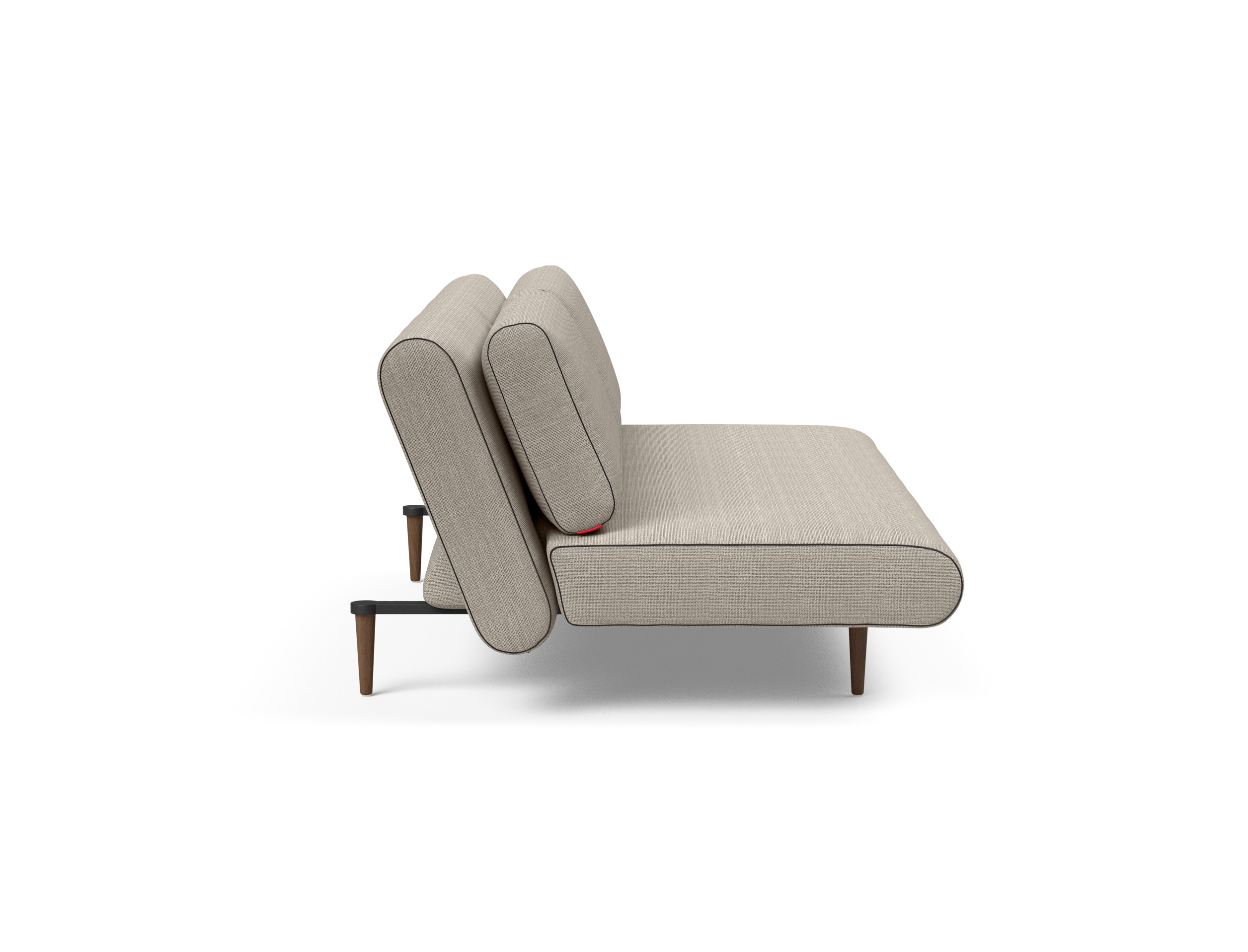 Unfurl Lounger Fabric Sofa Bed w/Dark Wood Legs