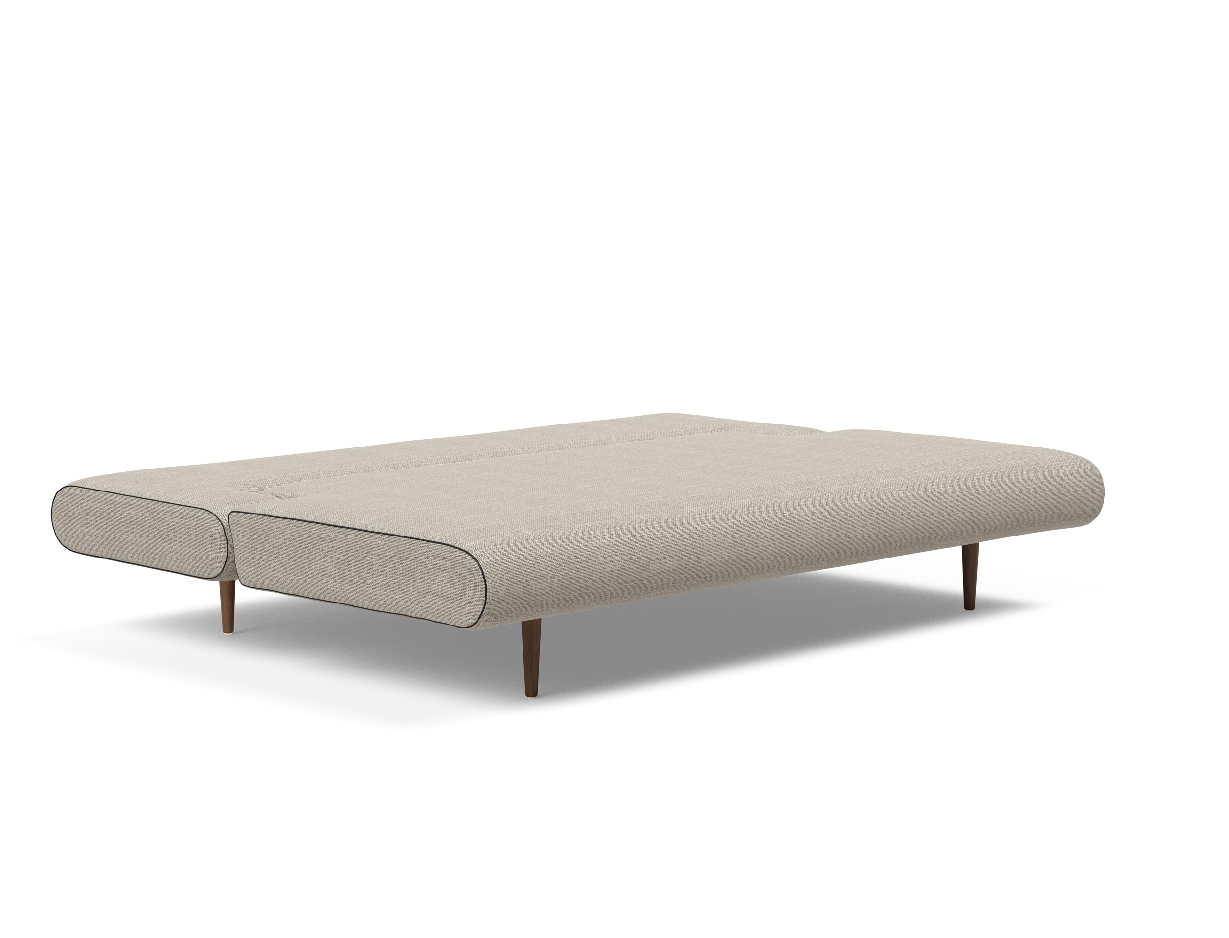 Unfurl Lounger Fabric Sofa Bed w/Dark Wood Legs