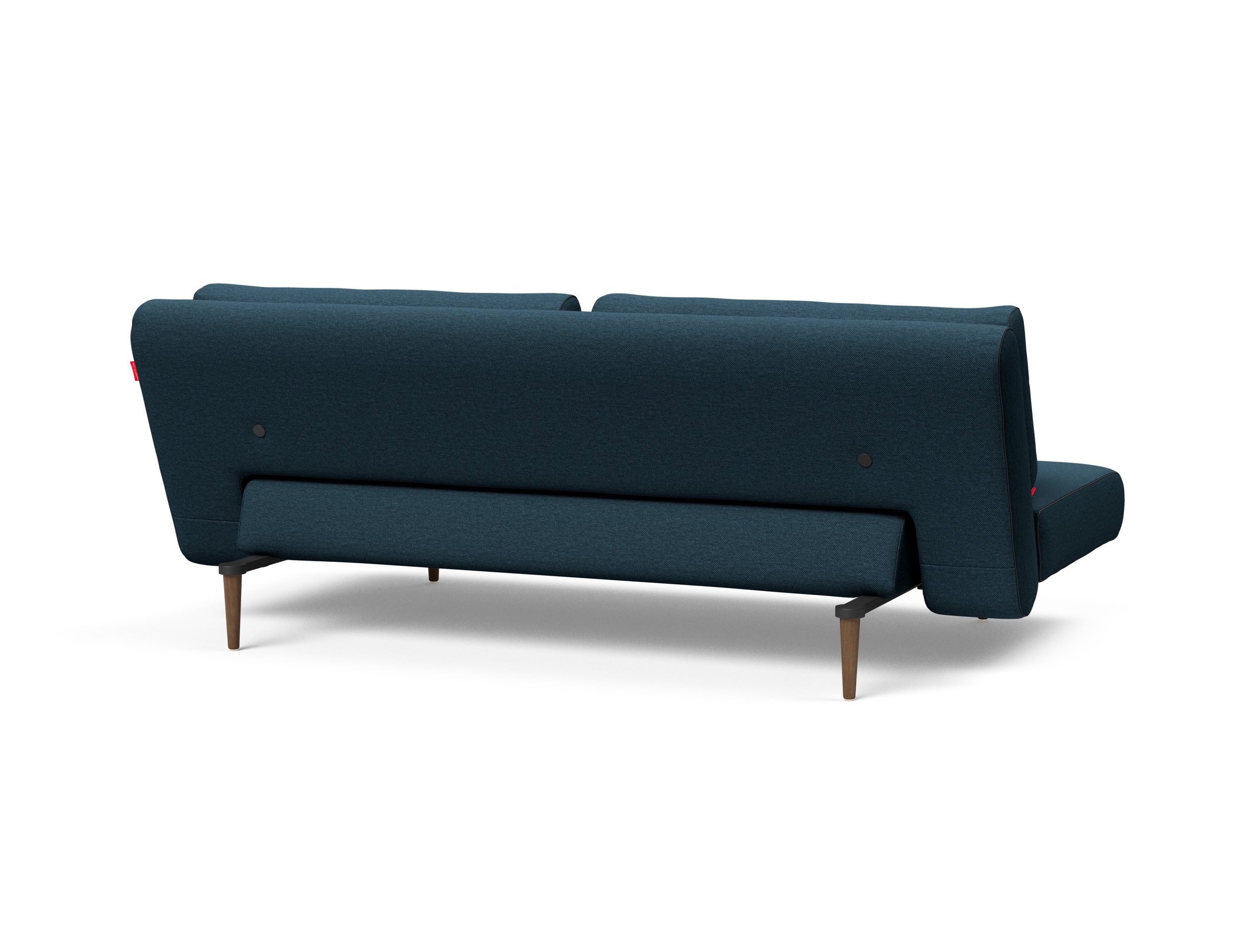 Unfurl Lounger Fabric Sofa Bed w/Dark Wood Legs