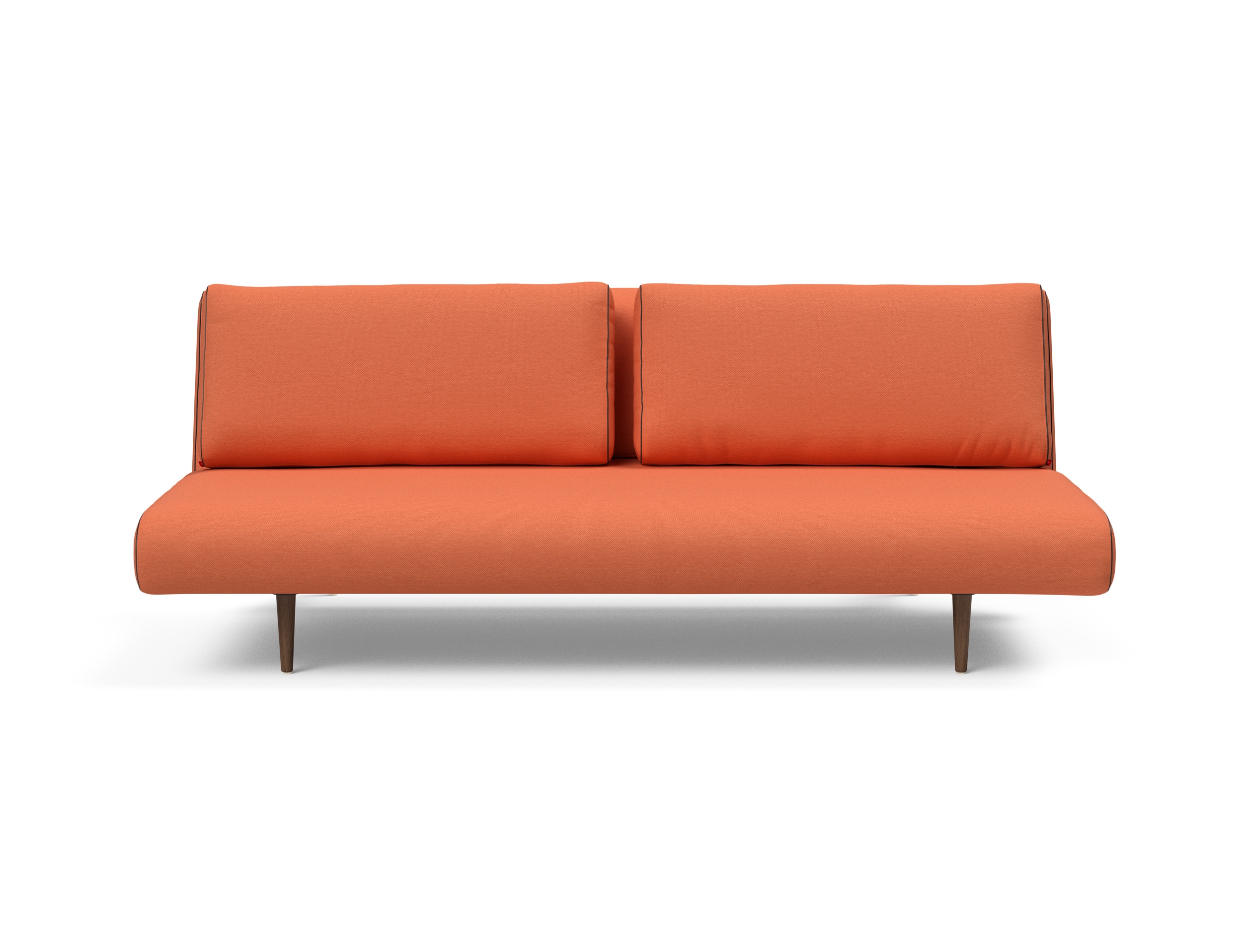 Unfurl Lounger Fabric Sofa Bed w/Dark Wood Legs