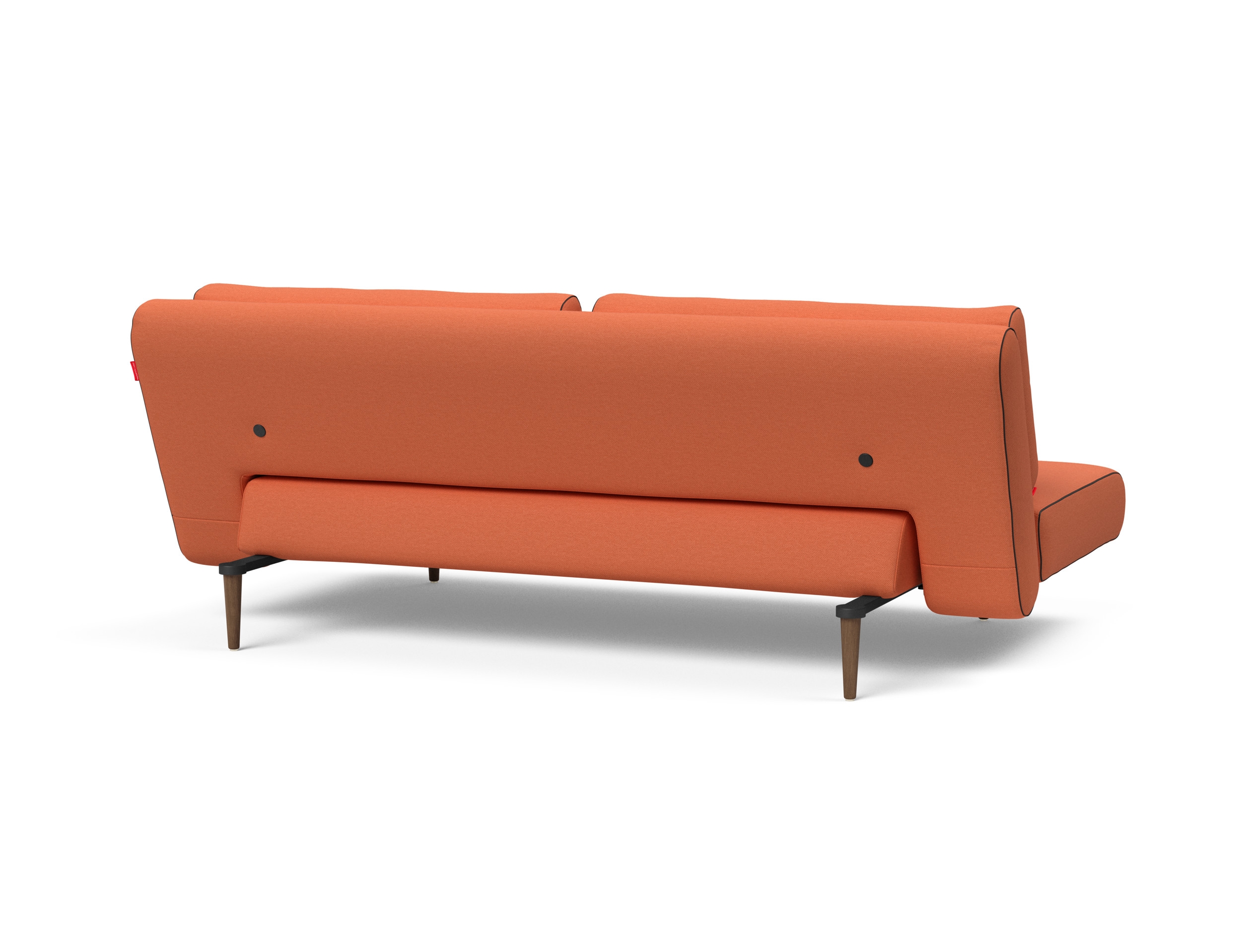 Unfurl Lounger Fabric Sofa Bed w/Dark Wood Legs