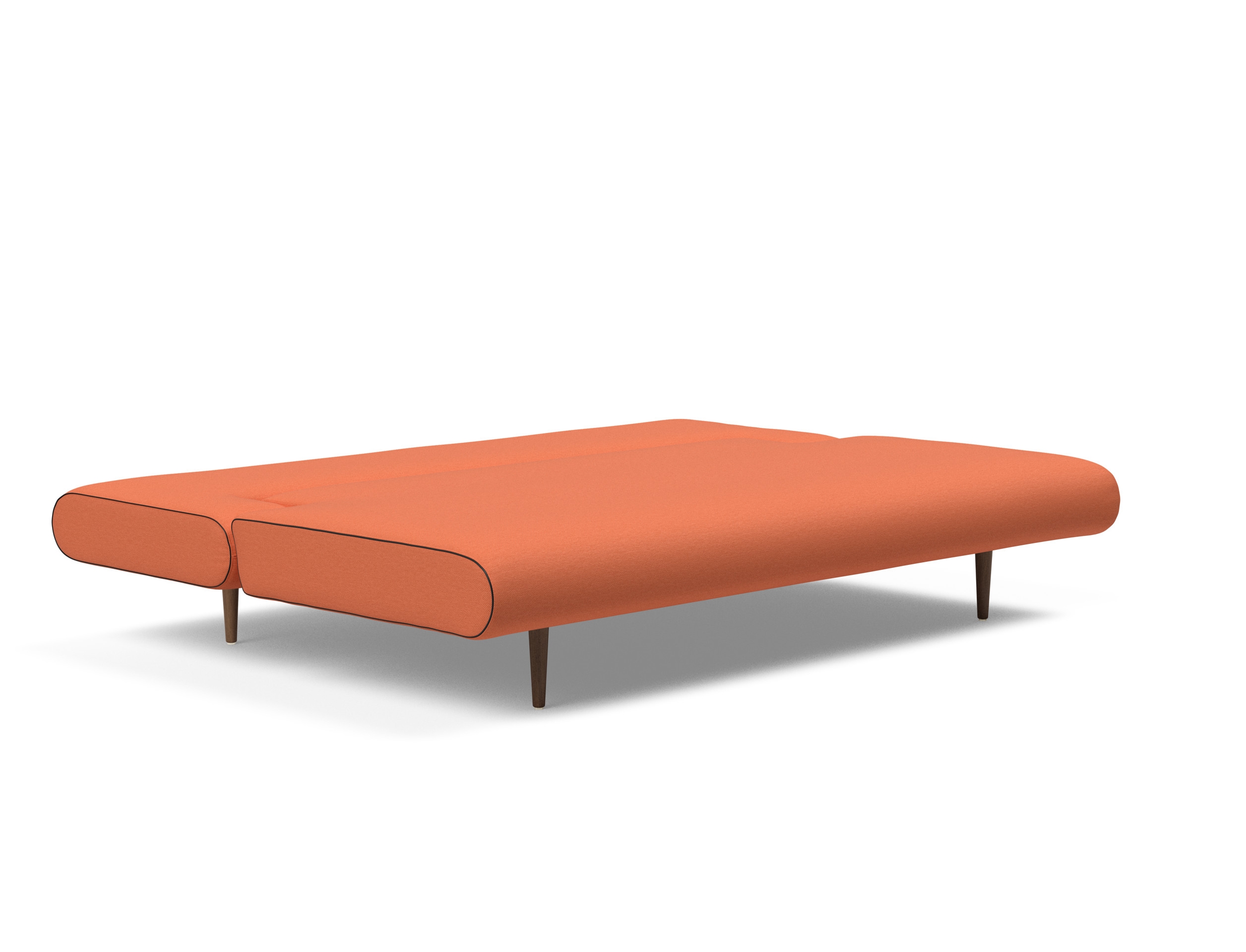 Unfurl Lounger Fabric Sofa Bed w/Dark Wood Legs