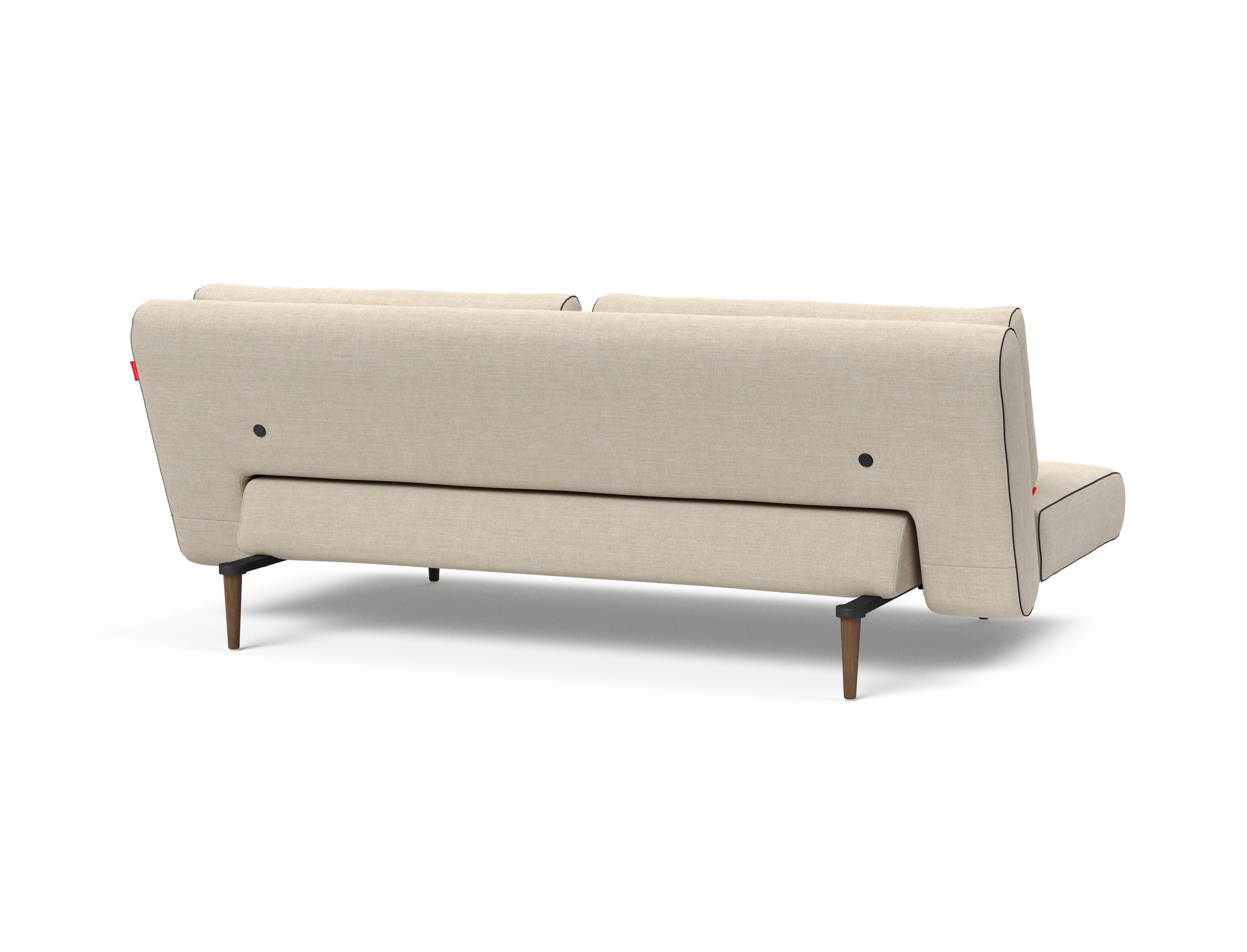 Unfurl Lounger Fabric Sofa Bed w/Dark Wood Legs