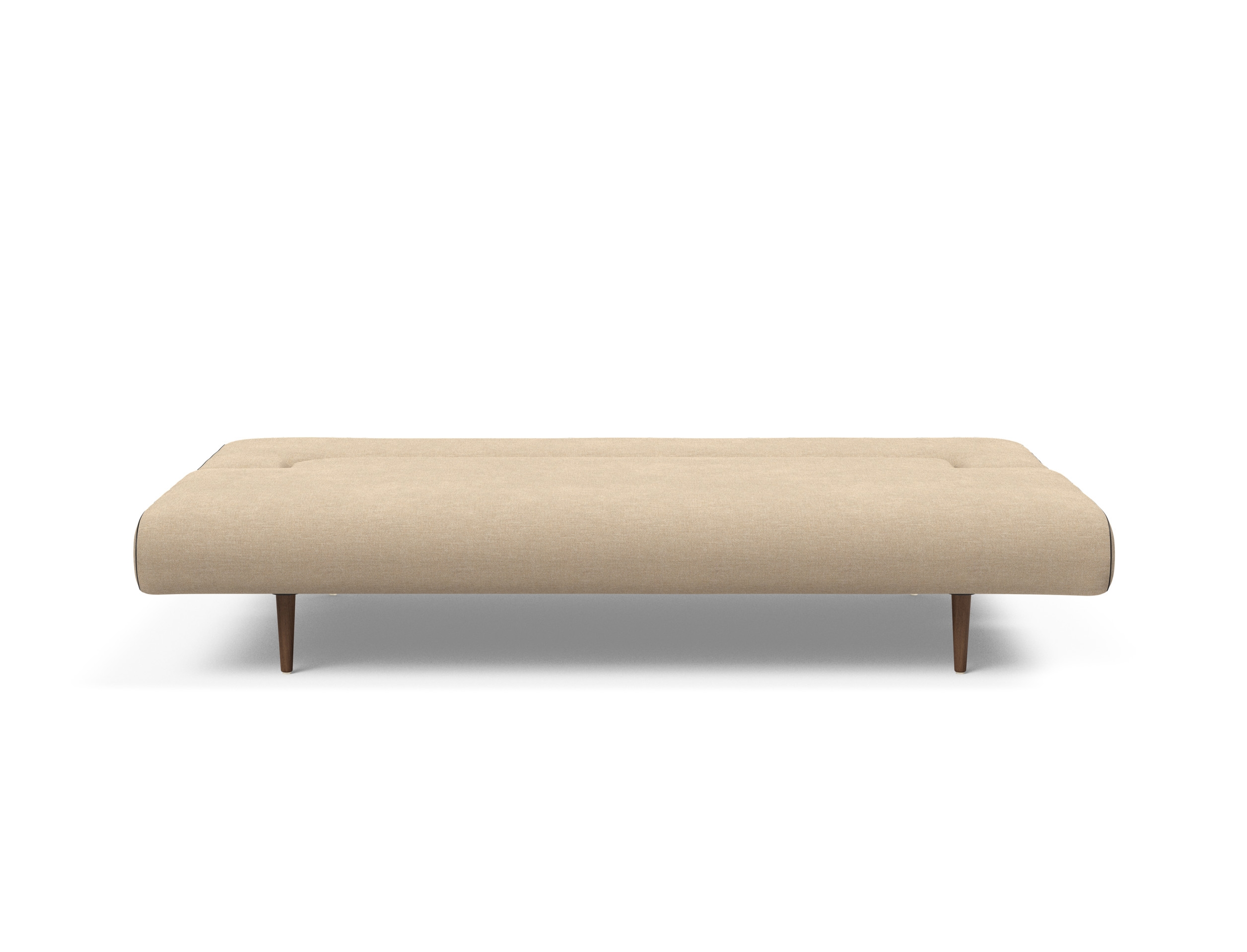 Unfurl Lounger Fabric Sofa Bed w/Dark Wood Legs