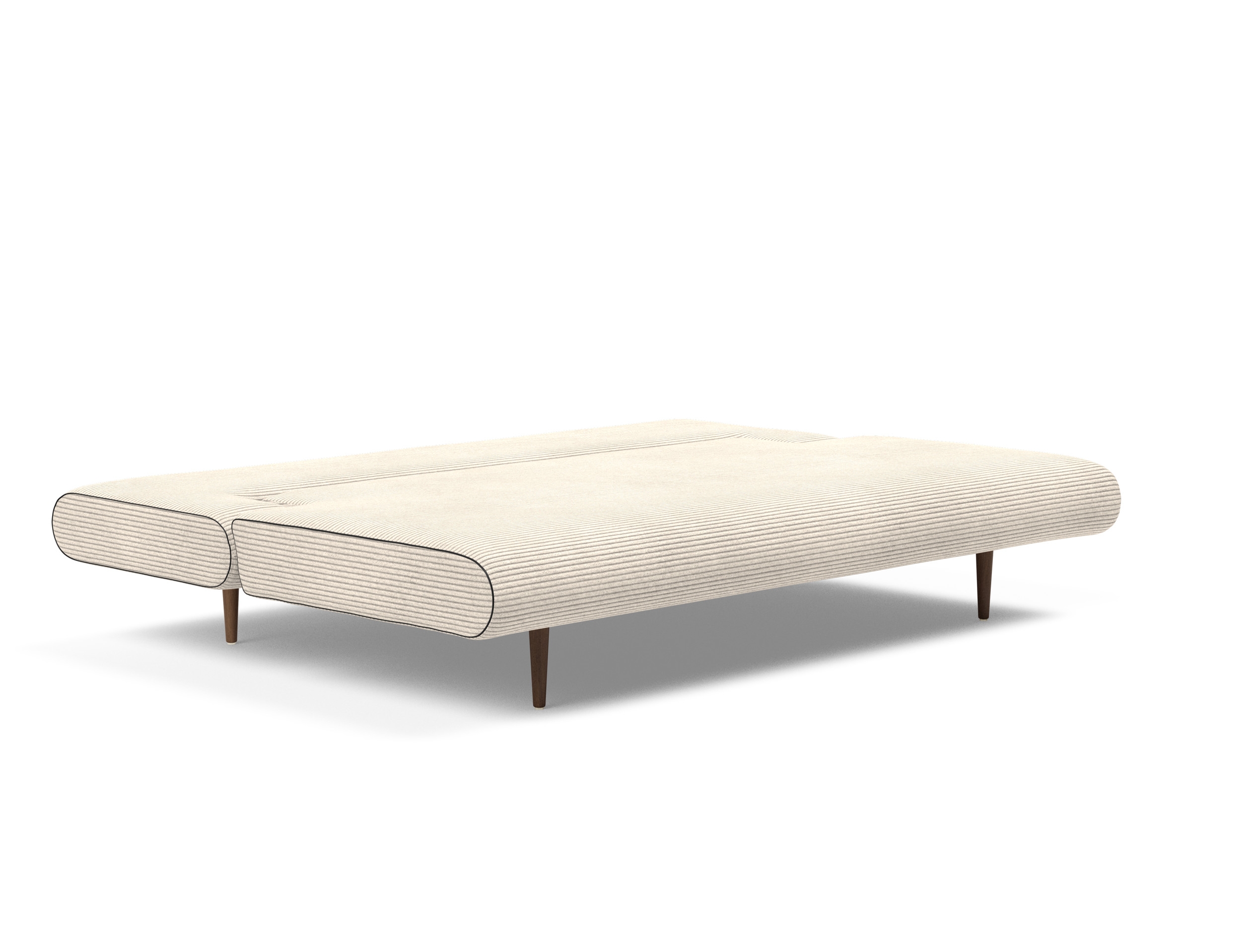 Unfurl Lounger Fabric Sofa Bed w/Dark Wood Legs