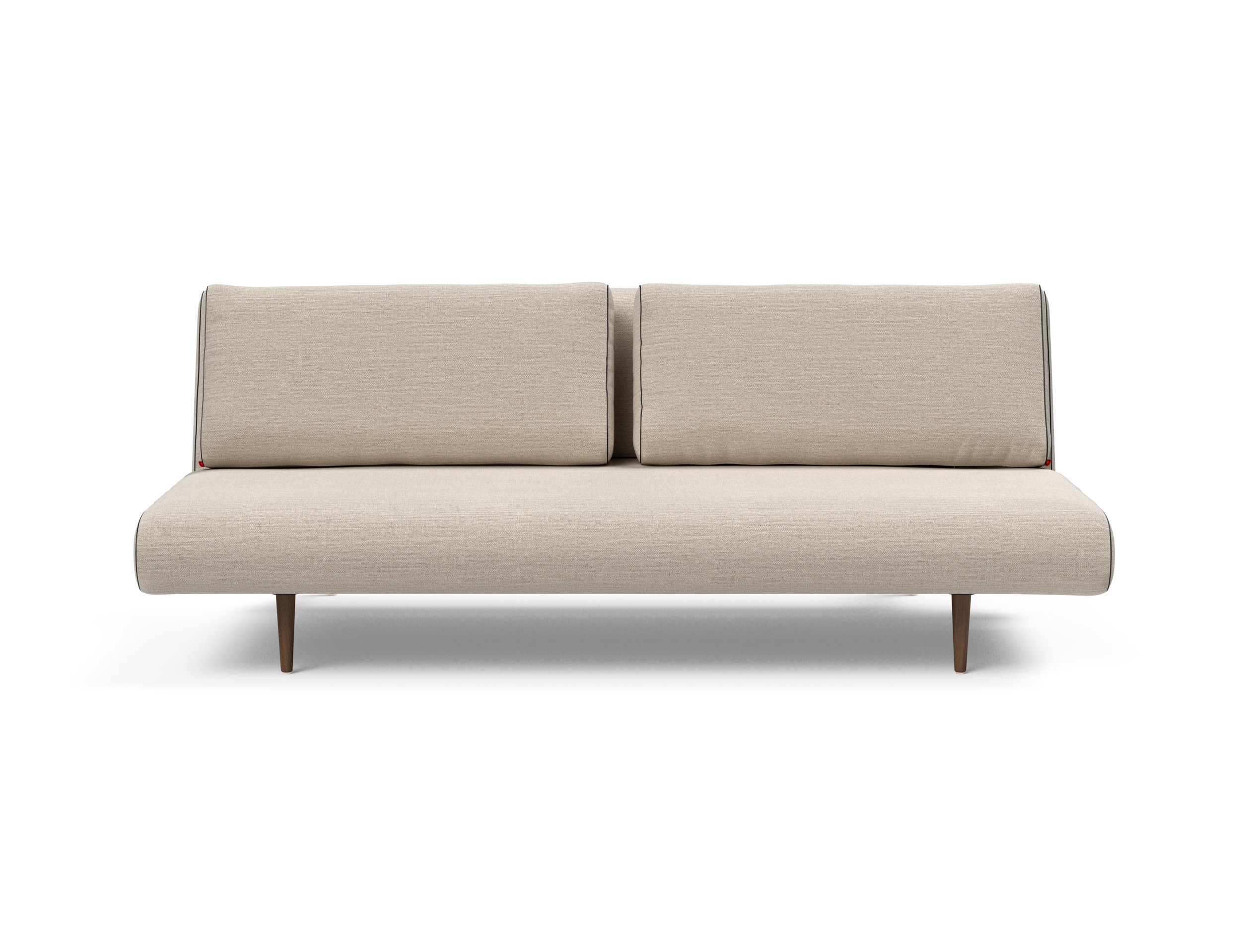 Unfurl Lounger Fabric Sofa Bed w/Dark Wood Legs