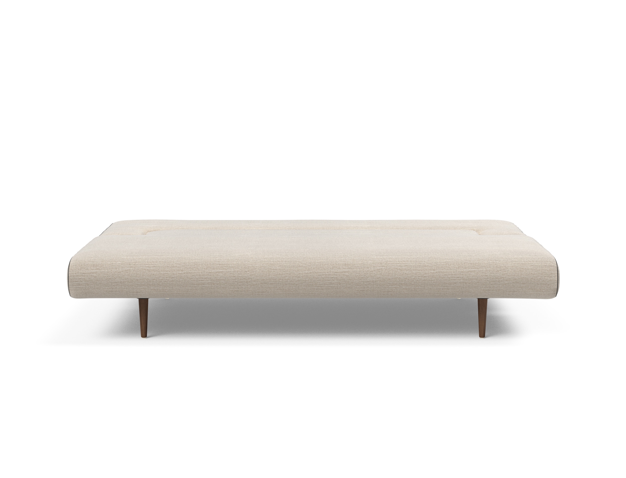 Unfurl Lounger Fabric Sofa Bed w/Dark Wood Legs