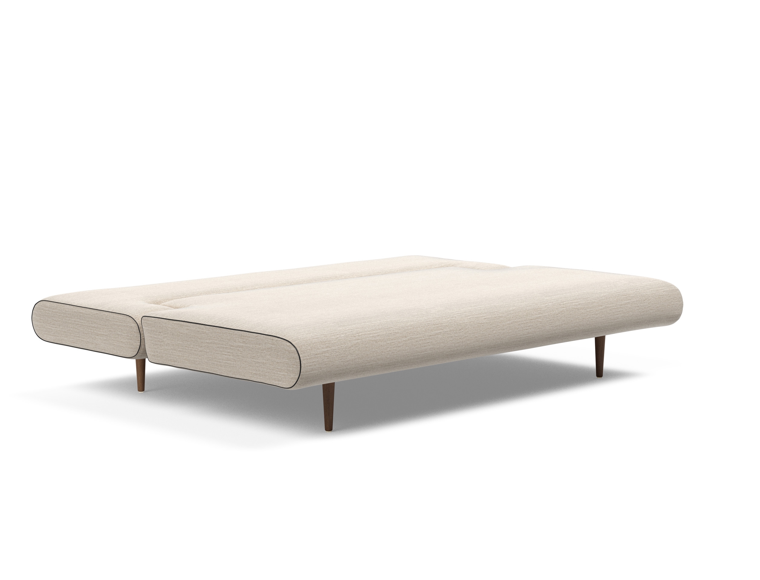 Unfurl Lounger Fabric Sofa Bed w/Dark Wood Legs