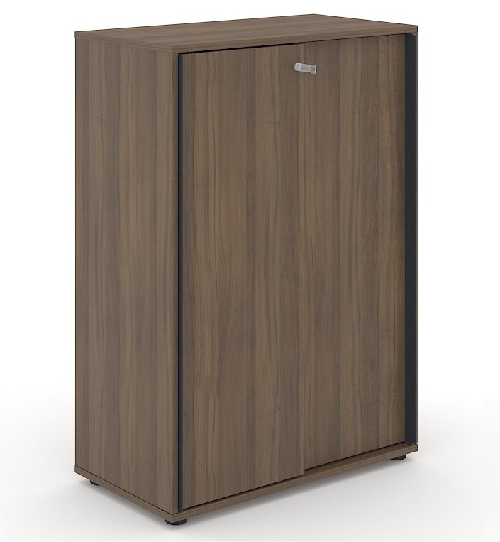 Uni Slide Office Lockable Cabinet w/Sliding Doors & 6 Shelves