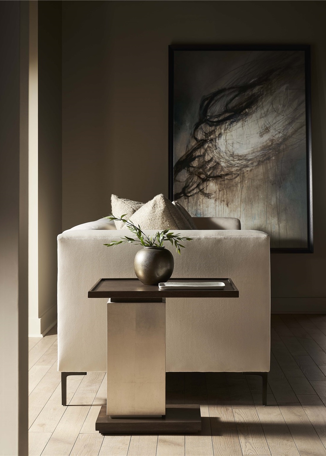 Lucia Wood/Stone Side Table