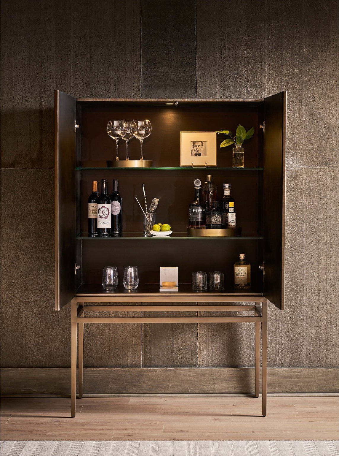 Milo Aluminum Bar Cabinet w/2 Doors