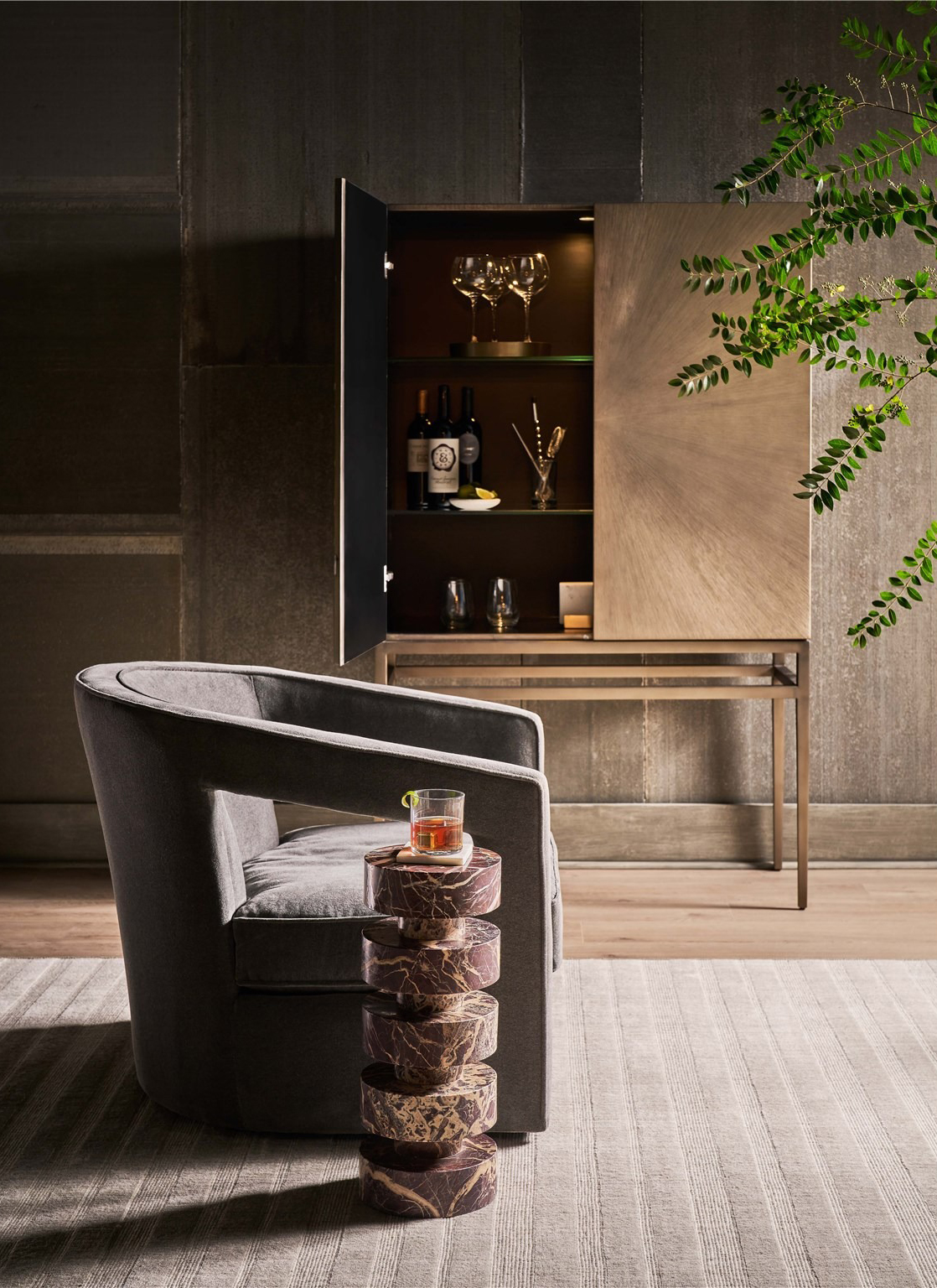 Cerise Marble Spot Table